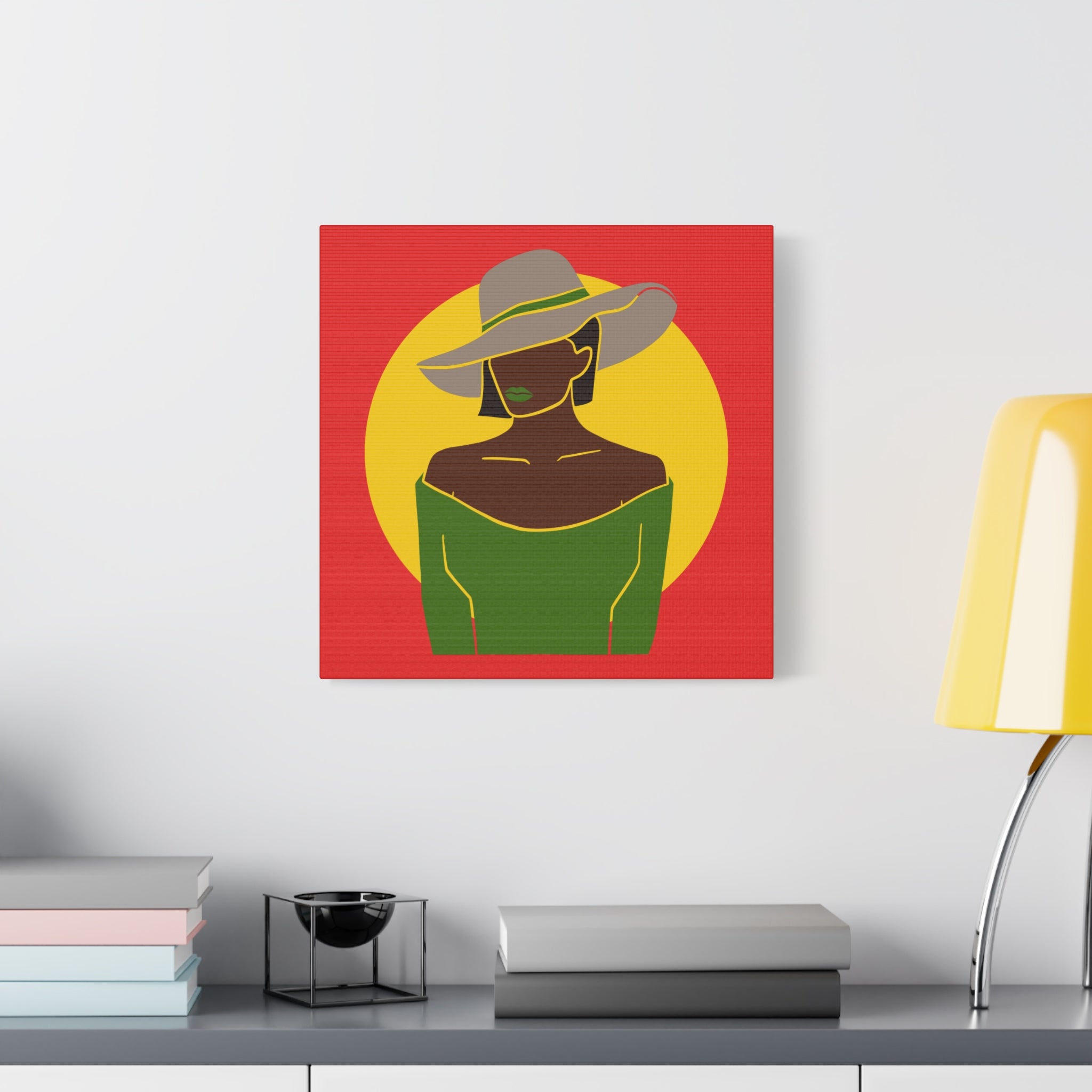 Afro Woman with Hat – Canvas Art