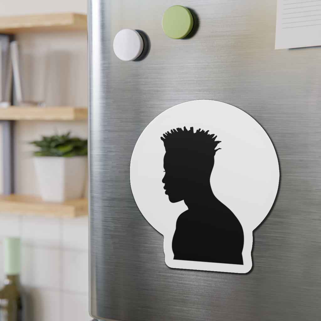 Black Male Head Silhouette — Magnet