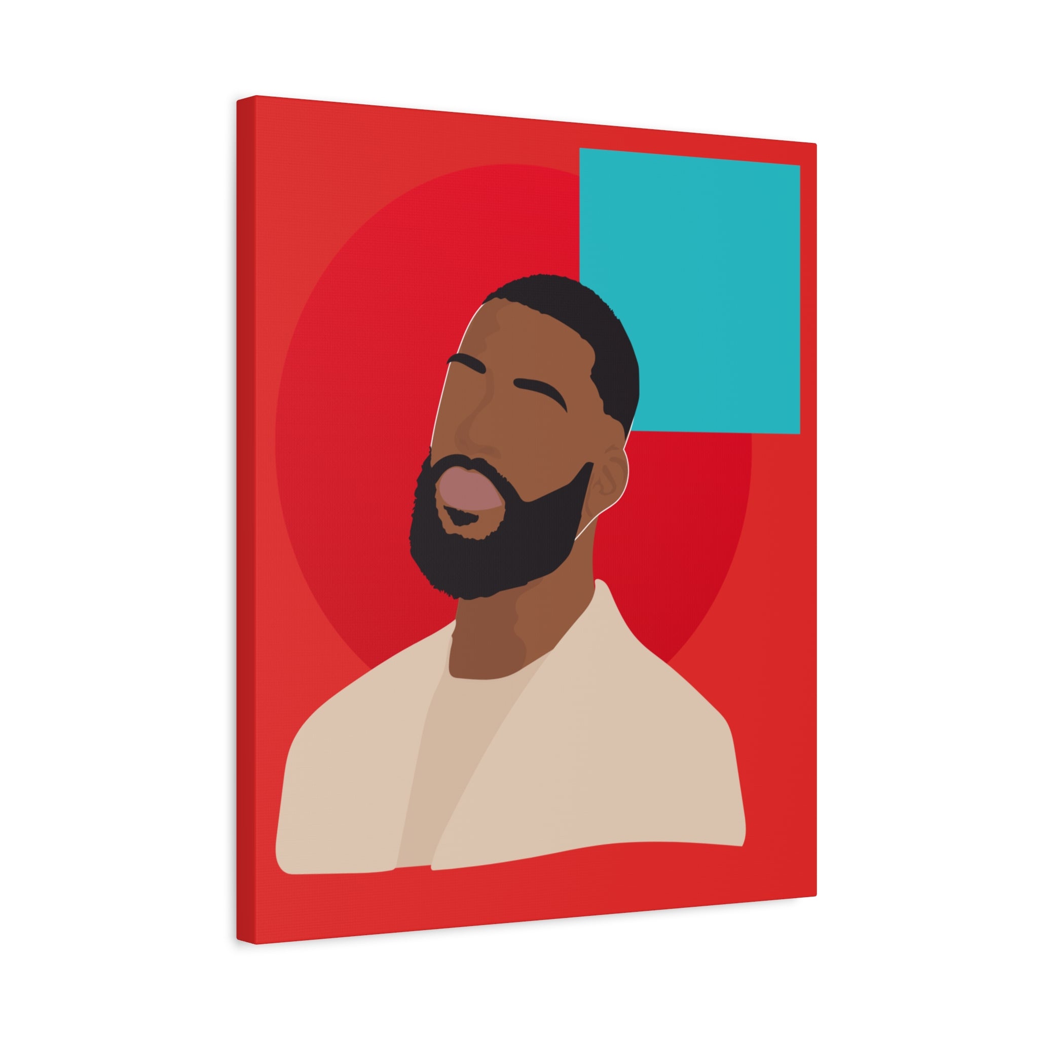 Male Modern Red & Teal — Canvas Art