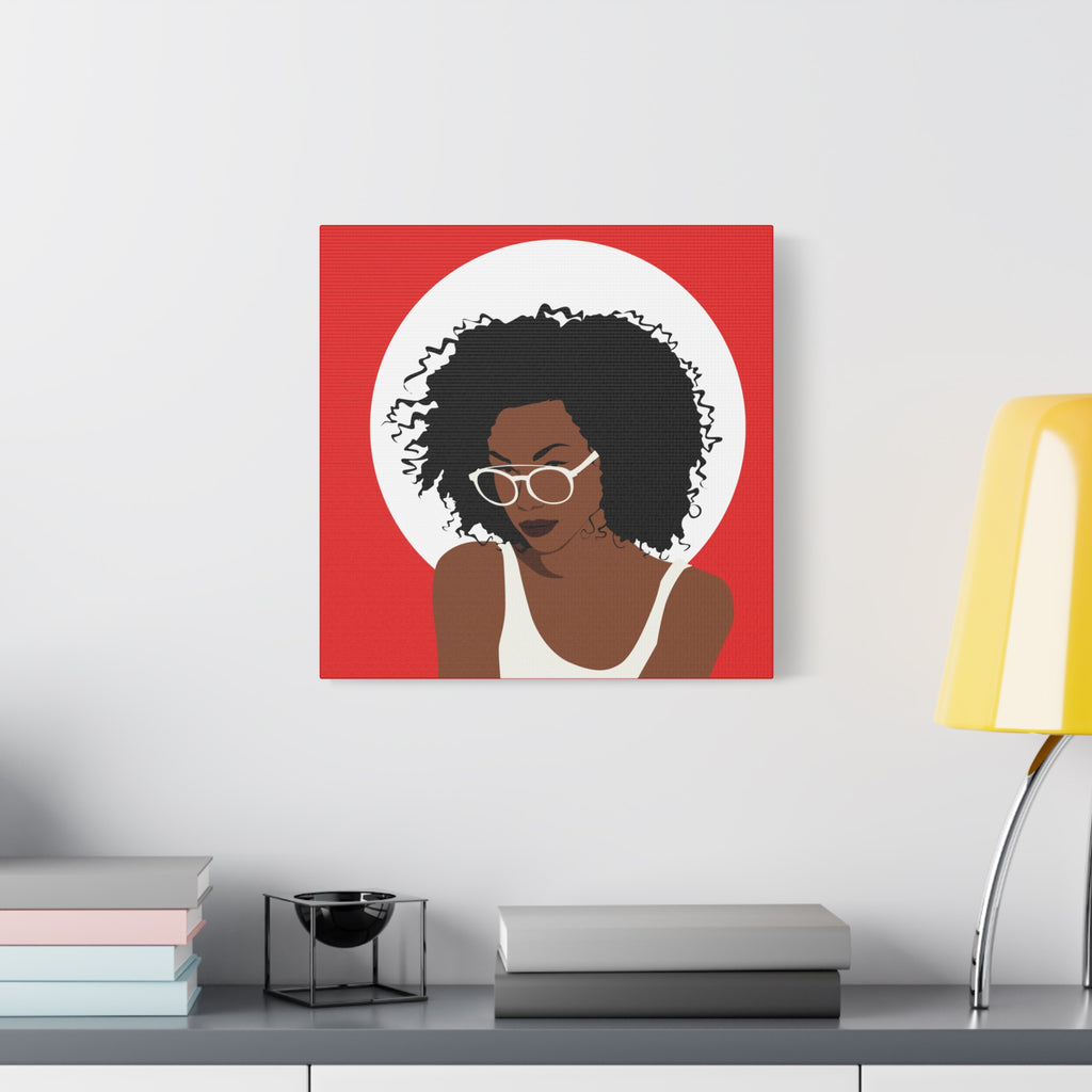 Afro Woman with Glasses — Canvas Art