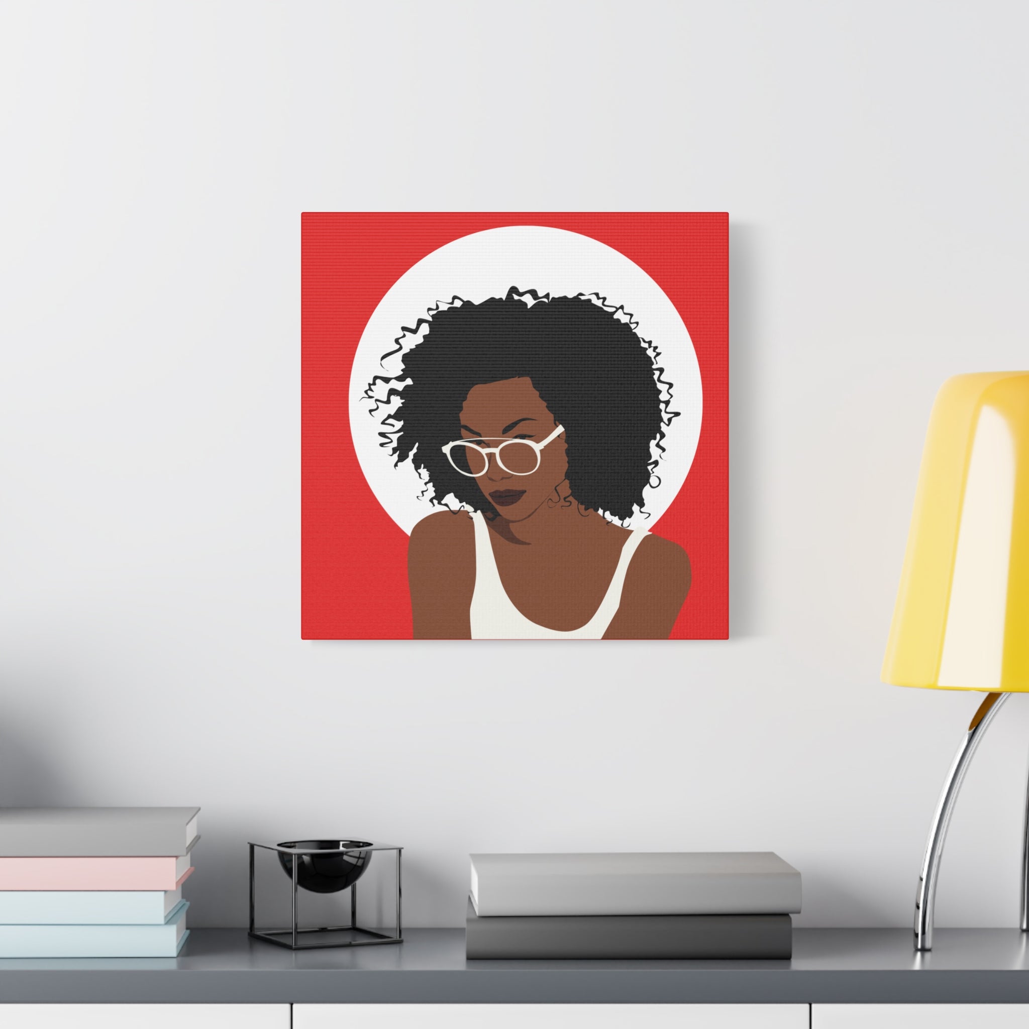 Afro Woman with Glasses — Canvas Art