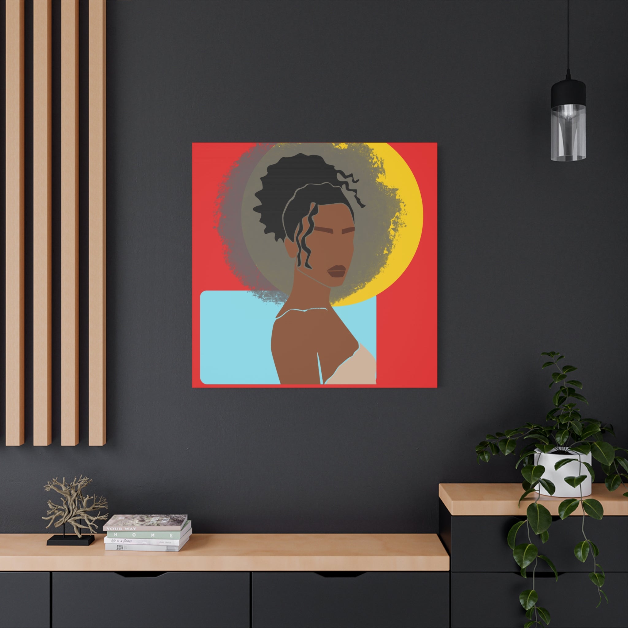 Woman With Curly Bun — Canvas Art