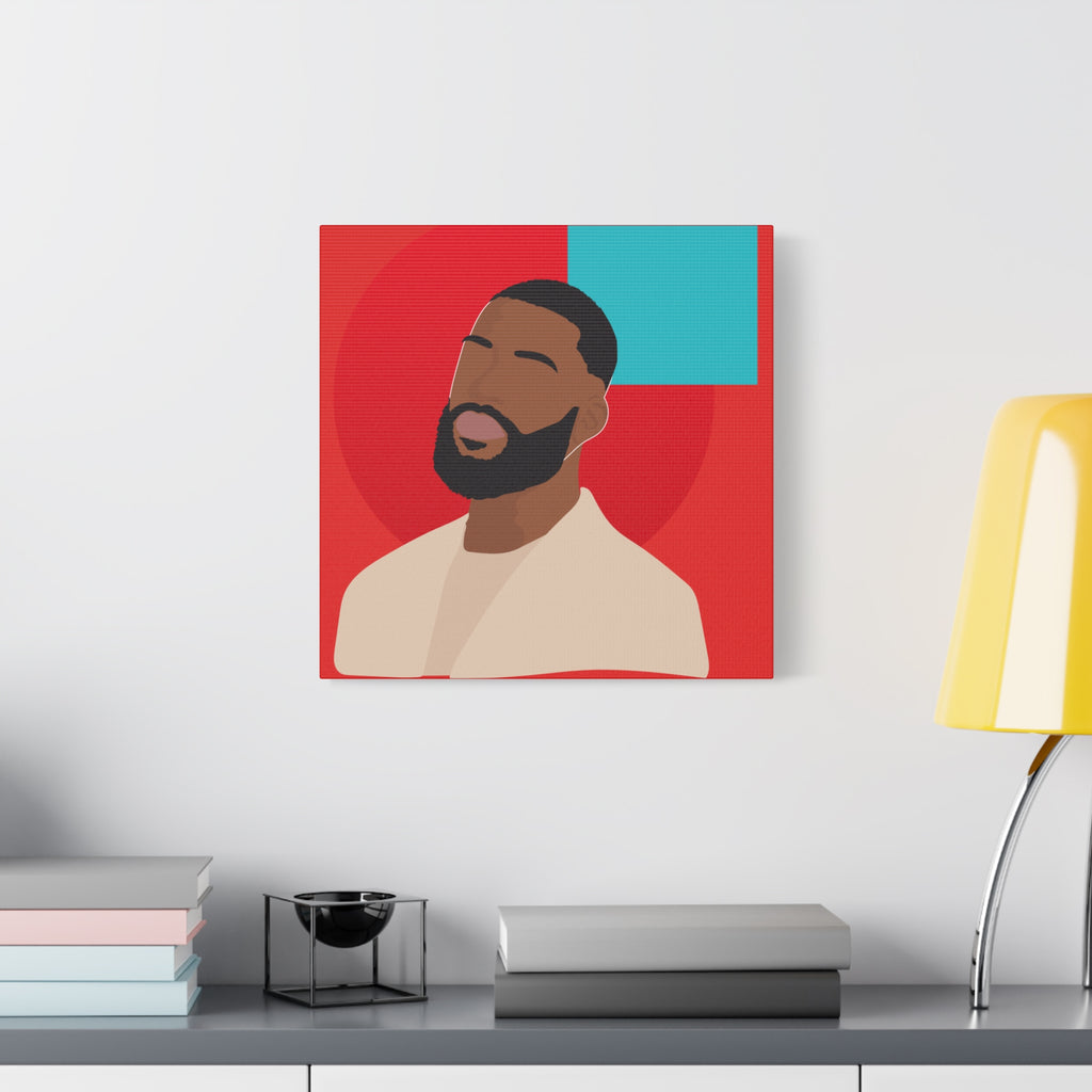 Male Modern Red & Teal — Canvas Art