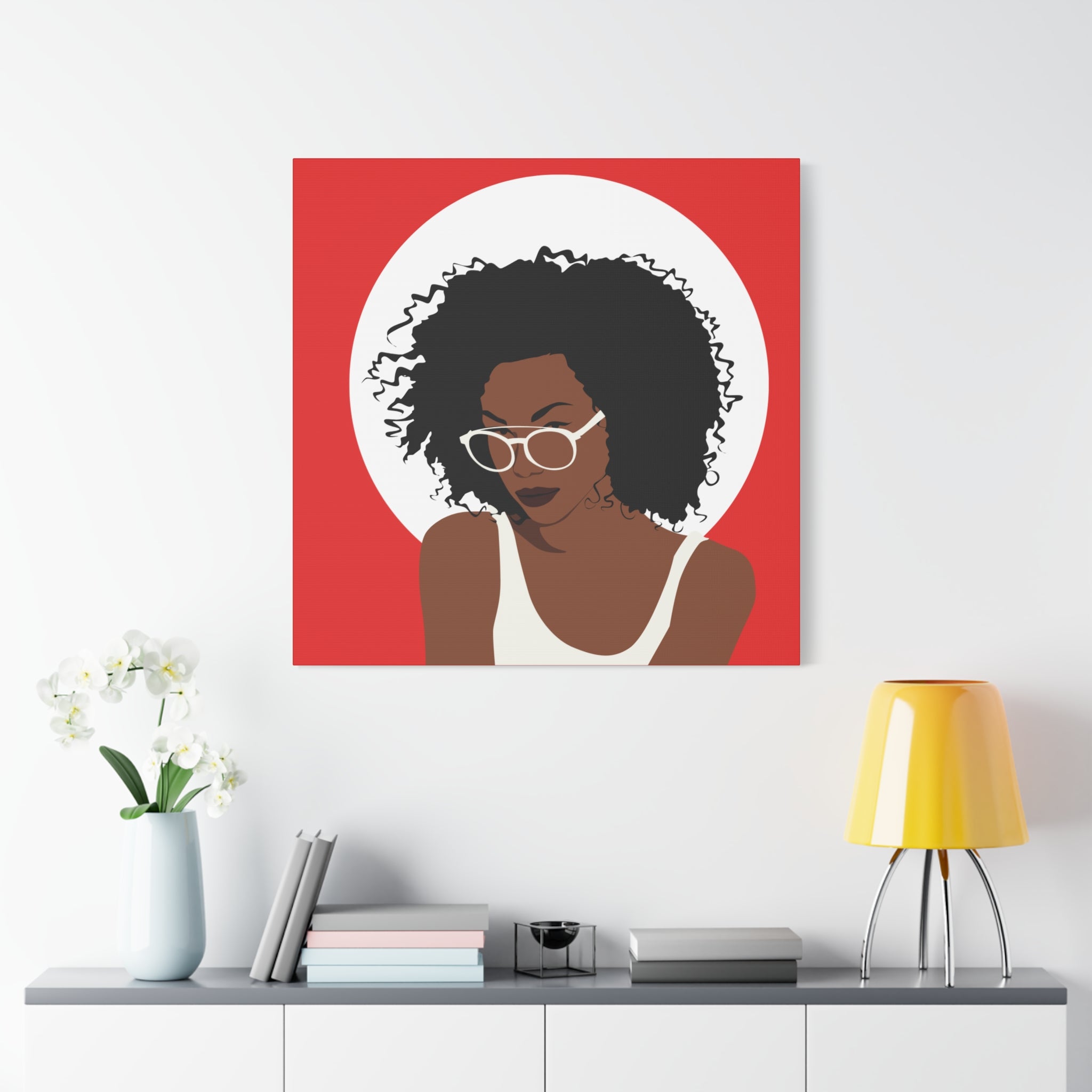 Afro Woman with Glasses — Canvas Art