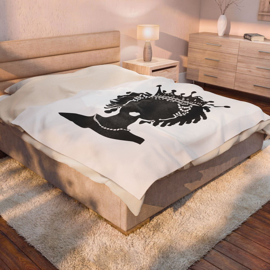 Black Crowned Afro Woman - Blanket