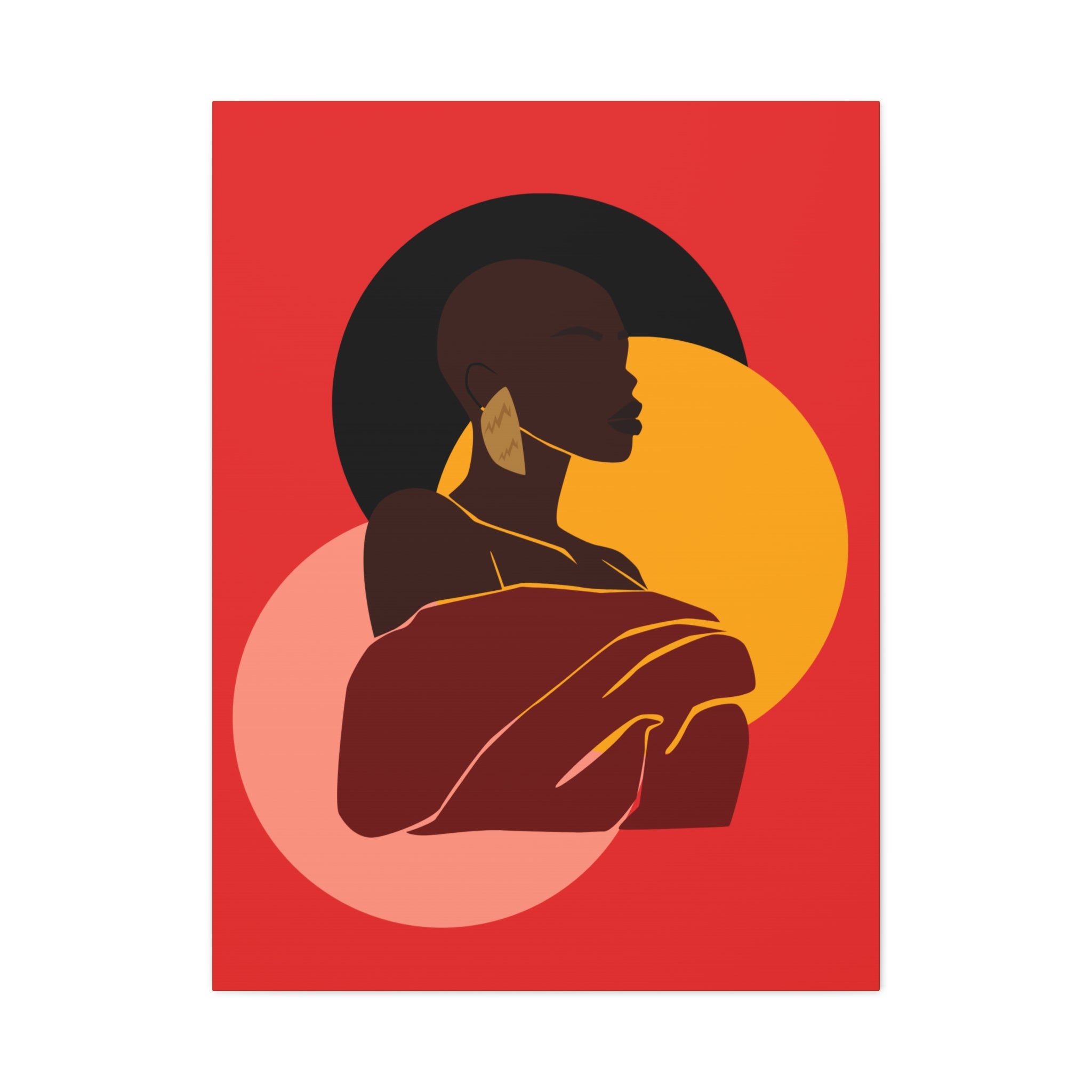 Bold Woman with Circles  –Canvas Art