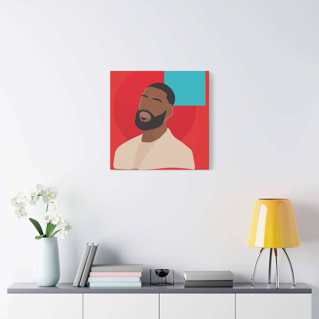 Male Modern Red & Teal — Canvas Art