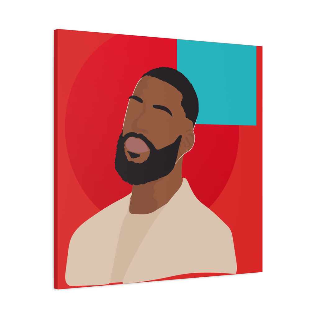 Male Modern Red & Teal — Canvas Art