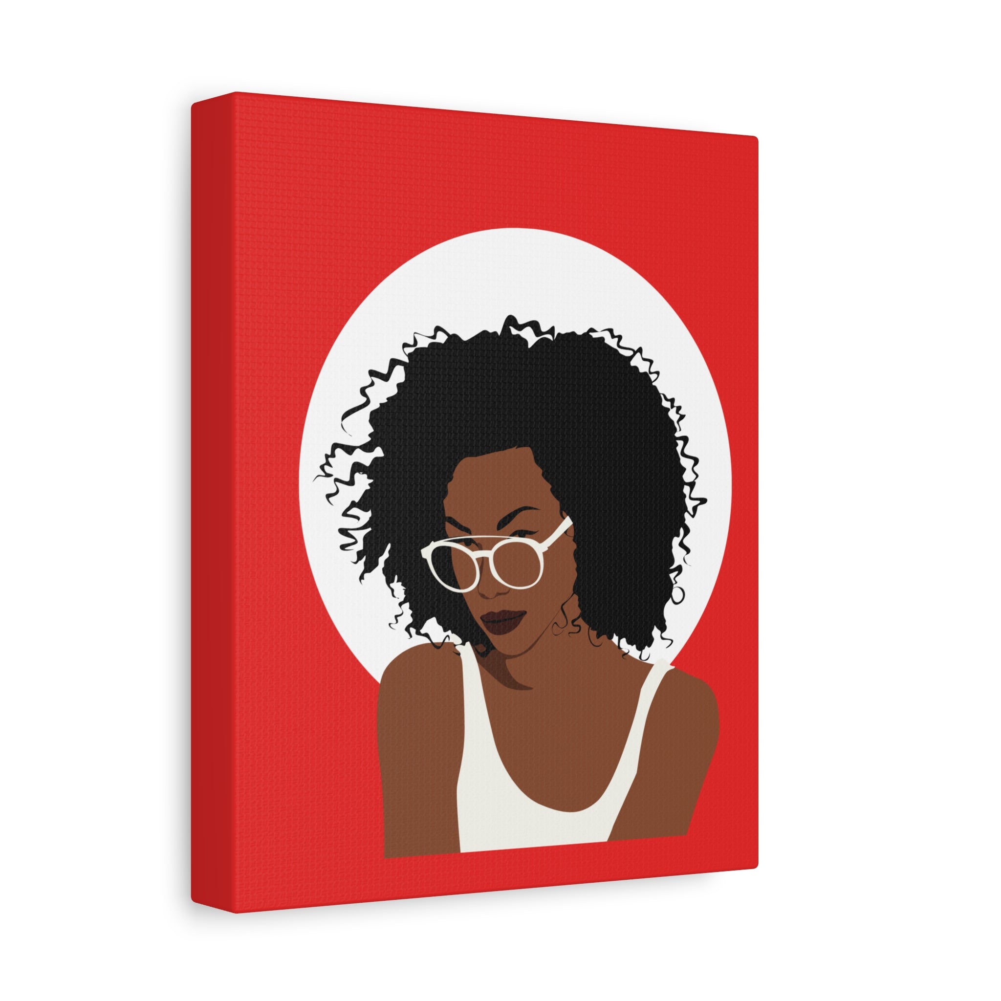 Afro Woman with Glasses — Canvas Art
