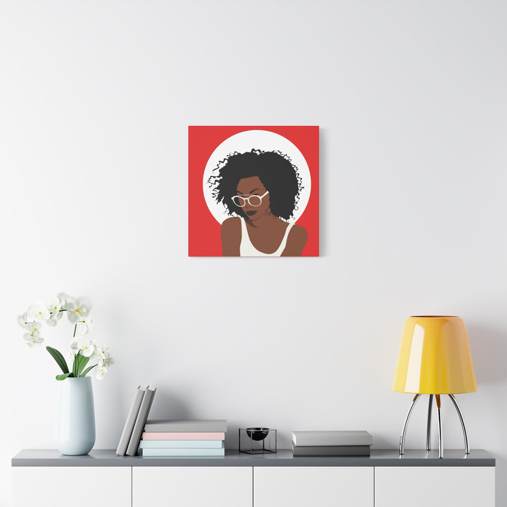 Afro Woman with Glasses — Canvas Art