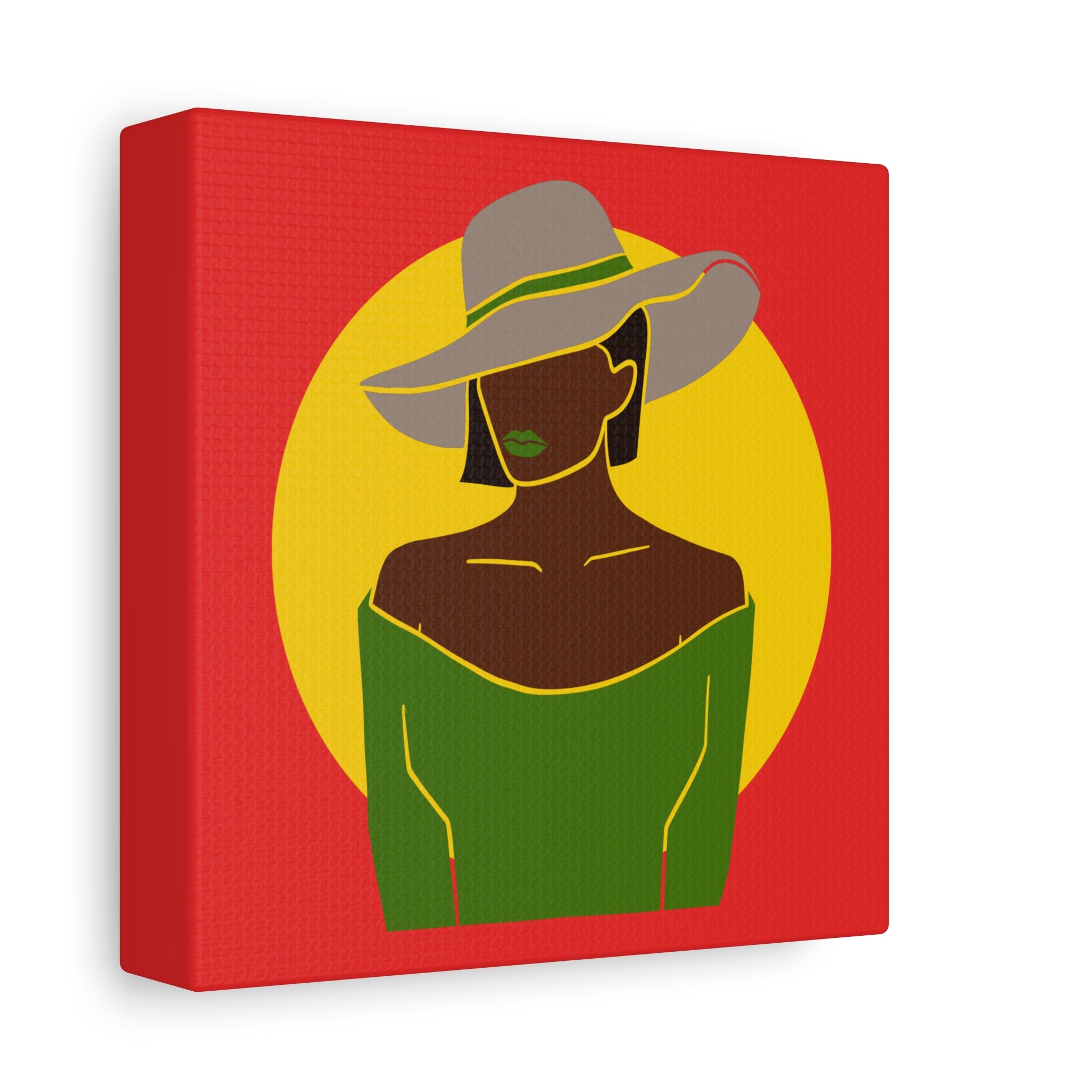 Afro Woman with Hat – Canvas Art