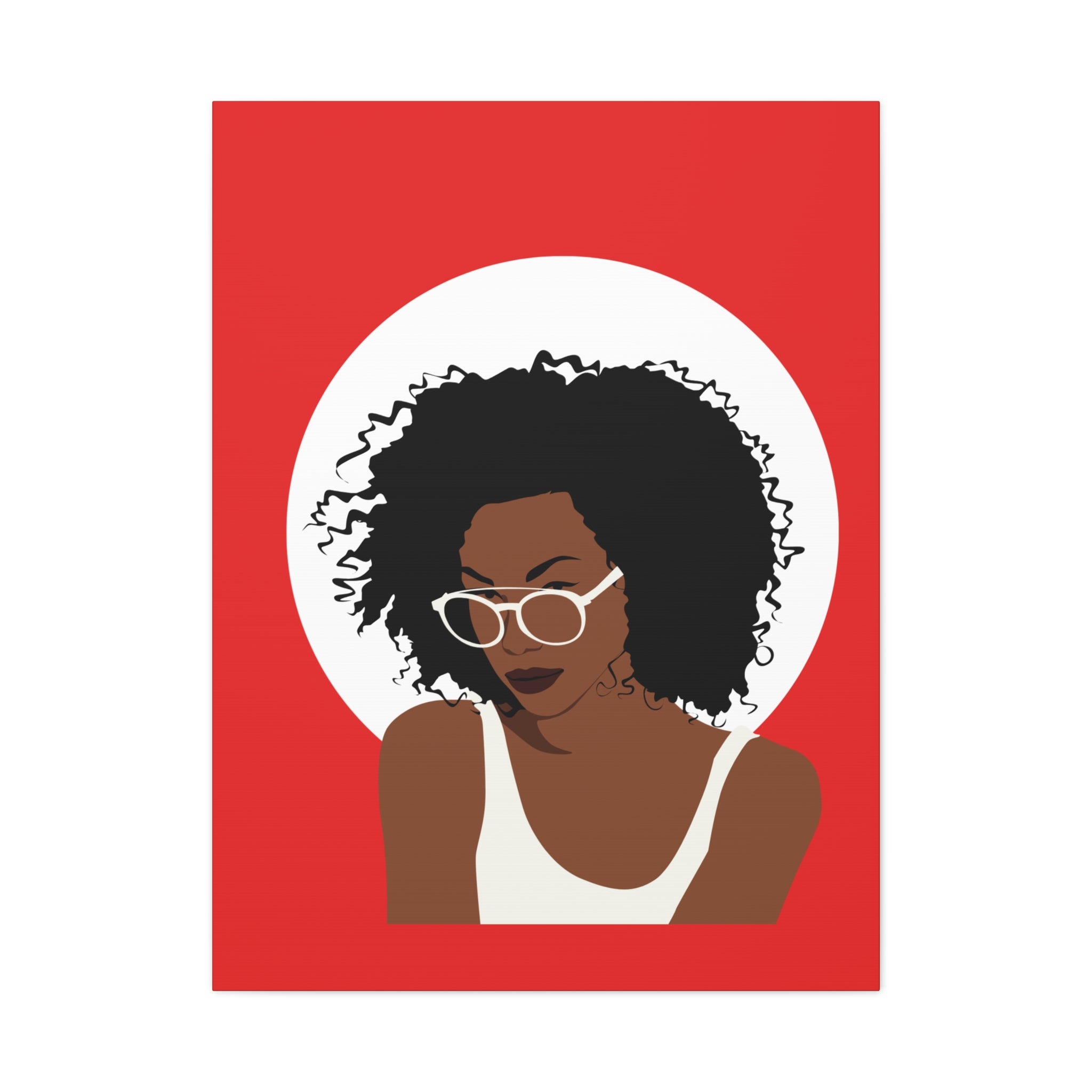 Afro Woman with Glasses — Canvas Art