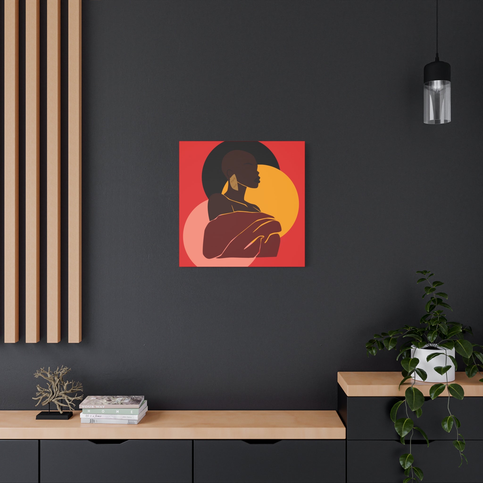 Bold Woman with Circles  –Canvas Art