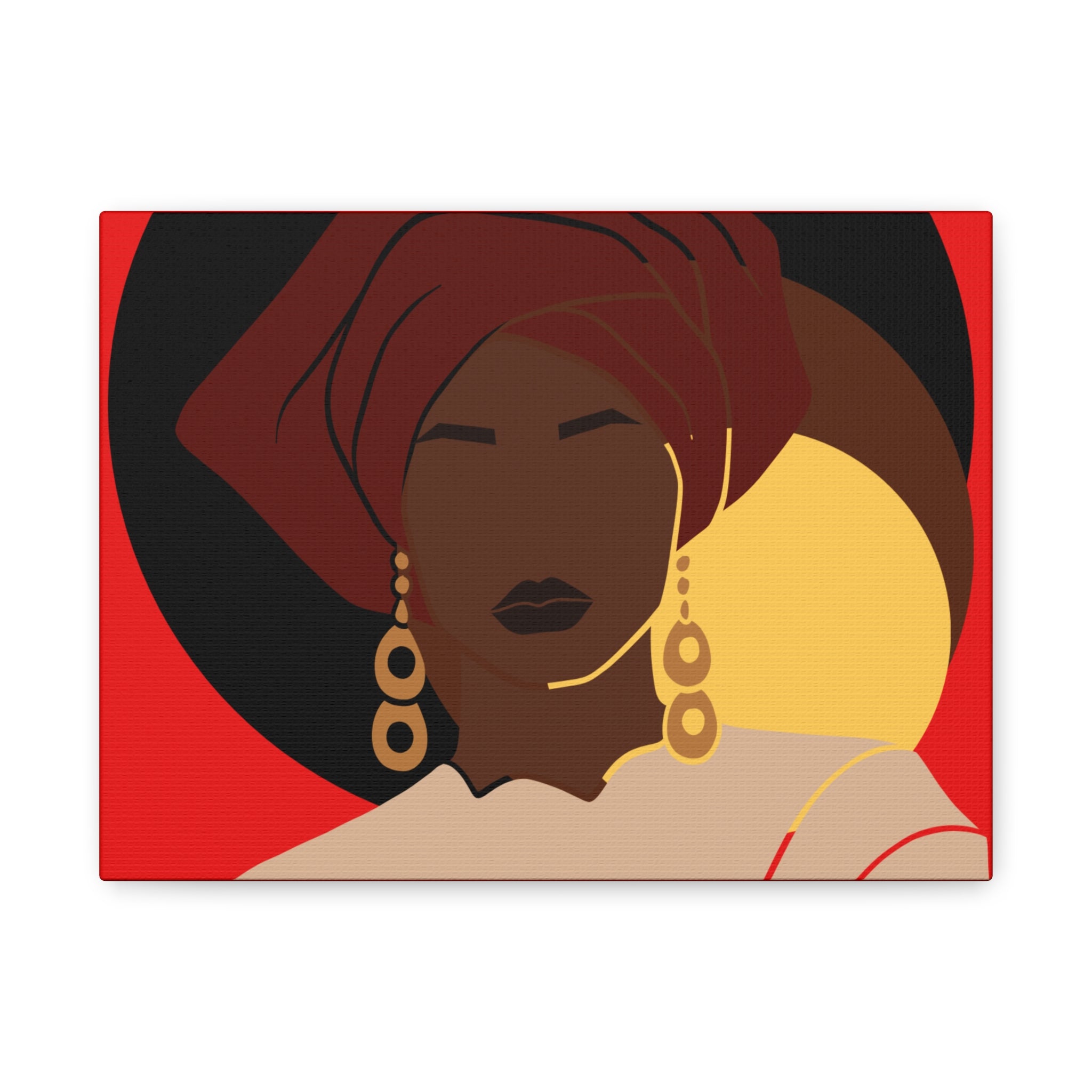 African Woman Black, Brown, and Yellow — Canvas Art