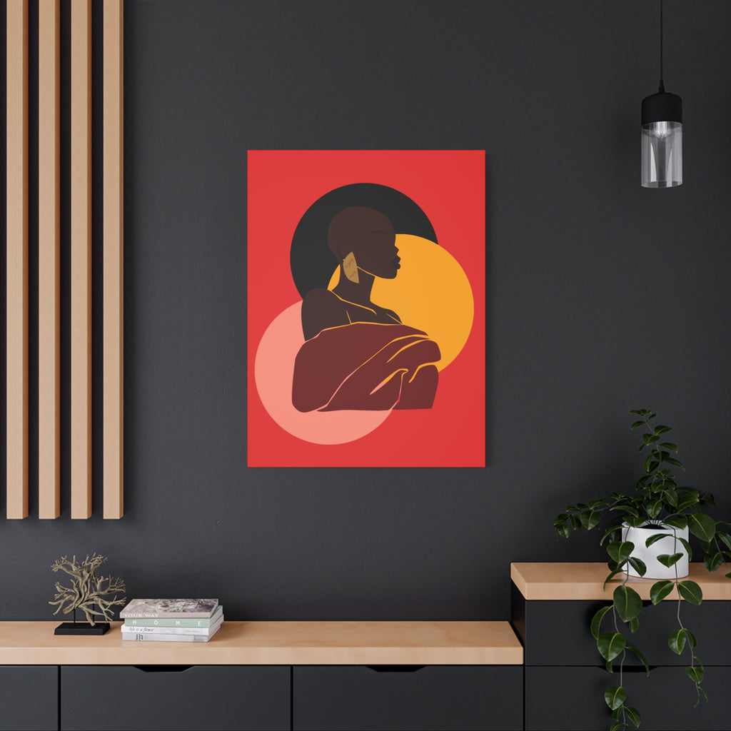 Bold Woman with Circles  –Canvas Art