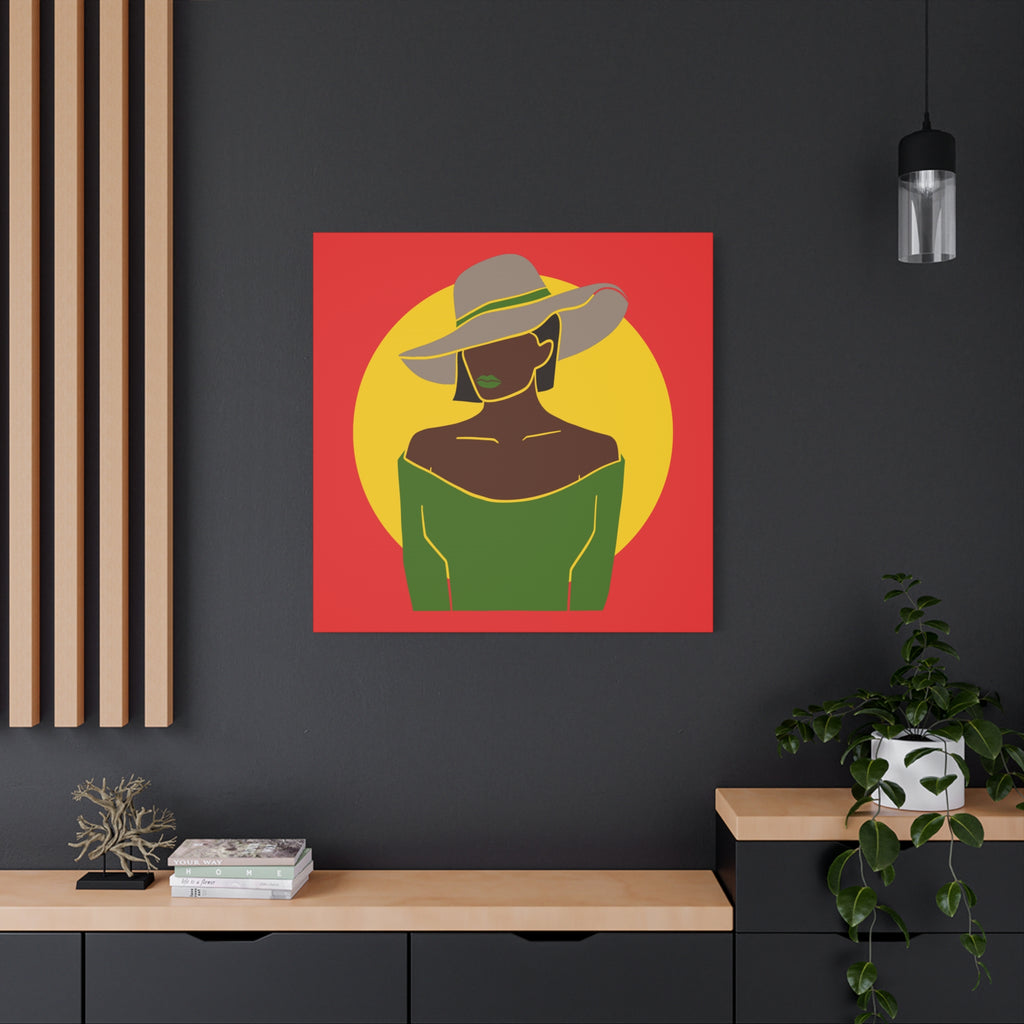 Afro Woman with Hat – Canvas Art