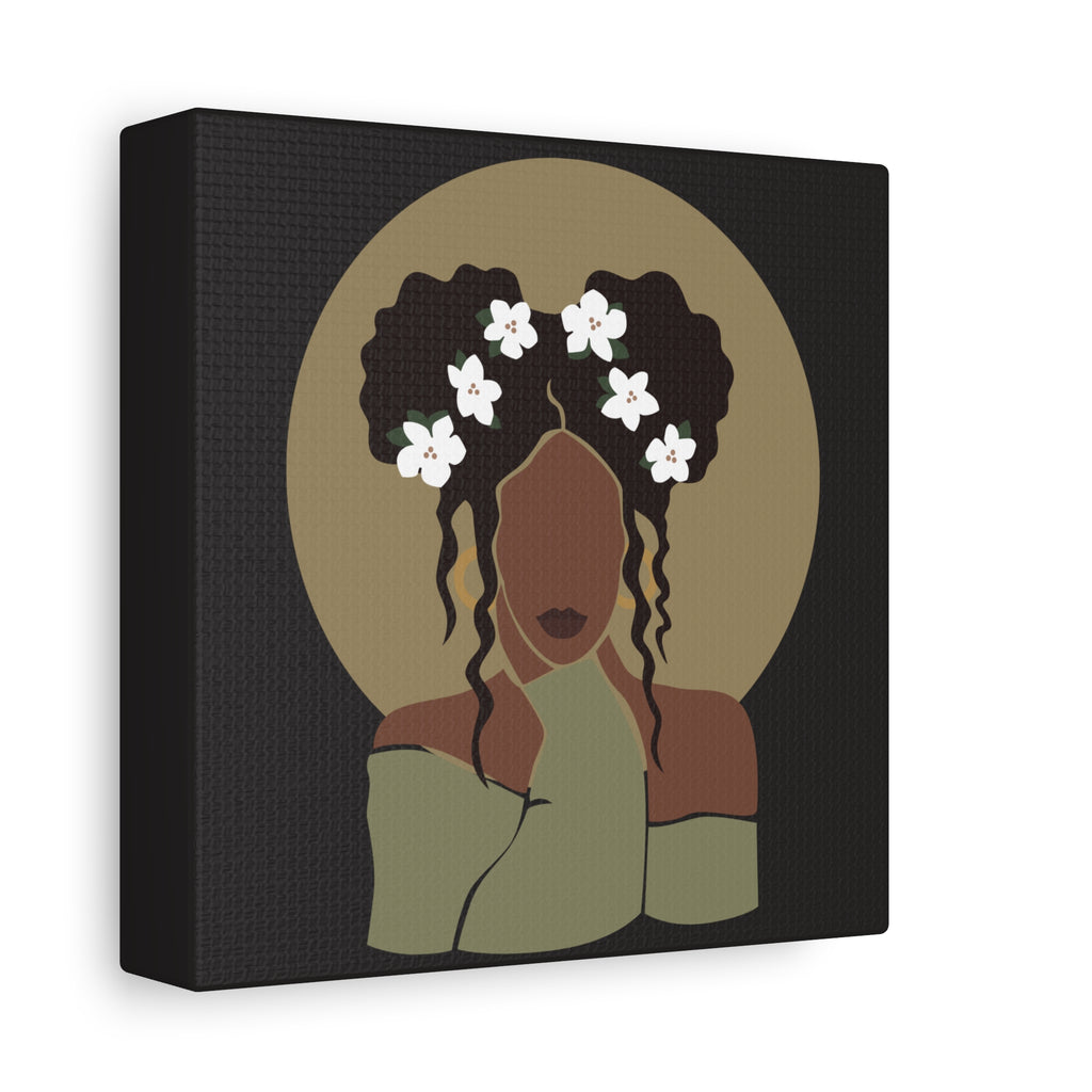 Floral Halo Woman – Canvas Art