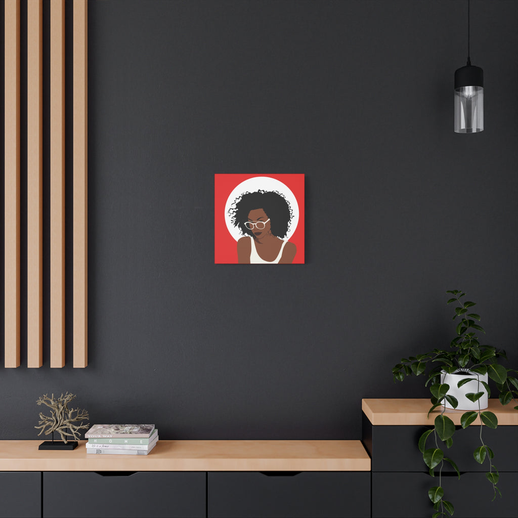 Afro Woman with Glasses — Canvas Art