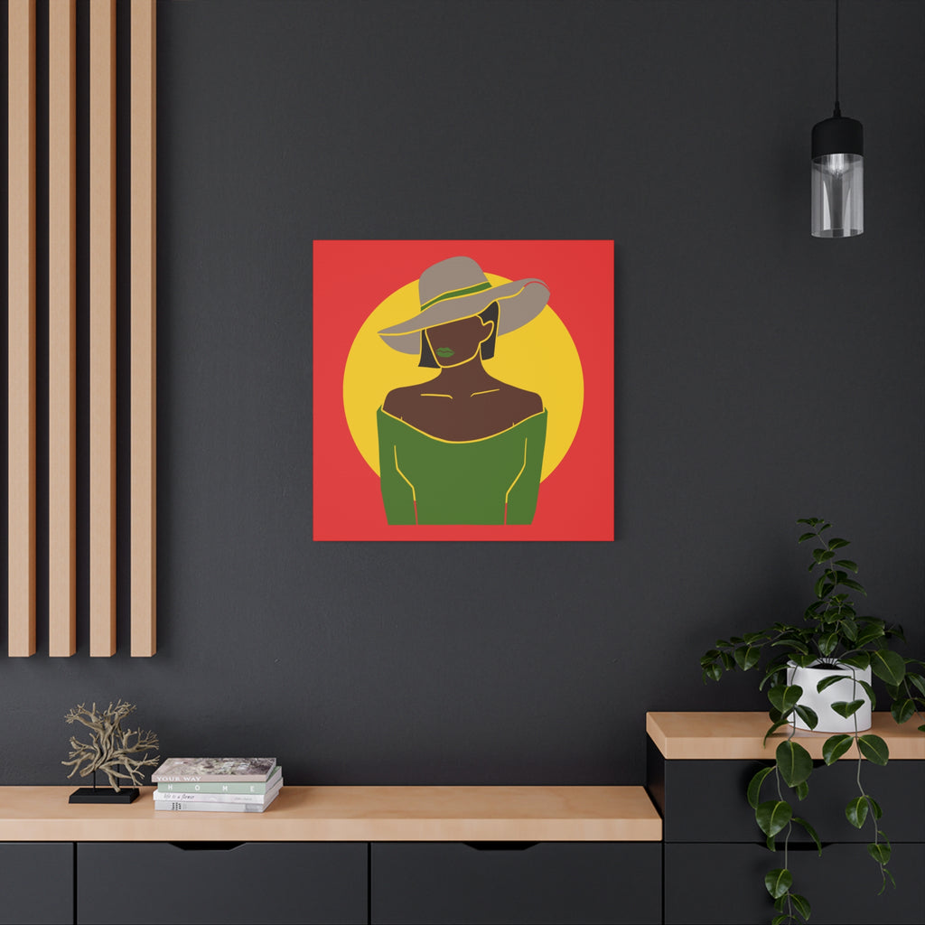 Afro Woman with Hat – Canvas Art
