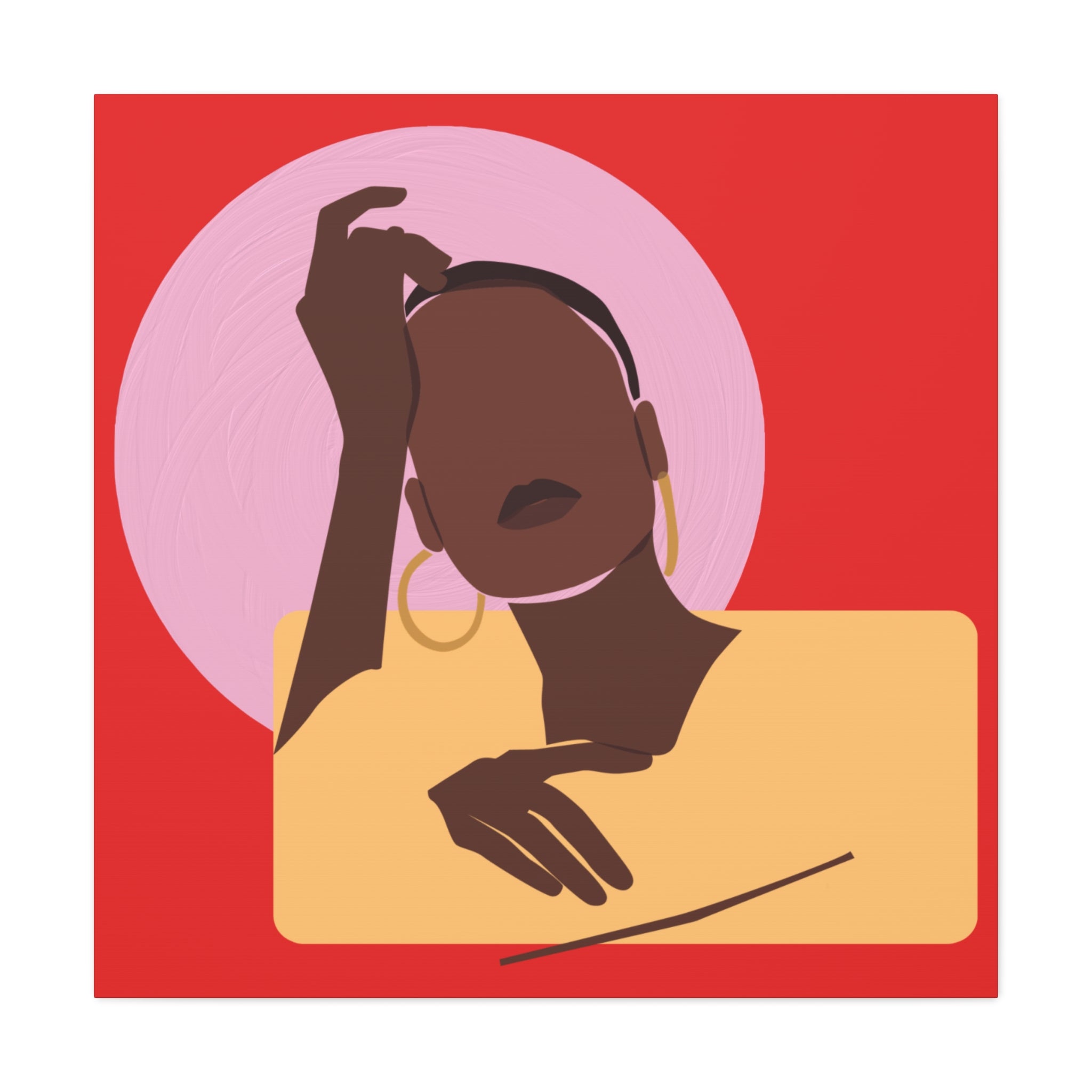 Abstract Afrocentric Portrait - Canvas Art