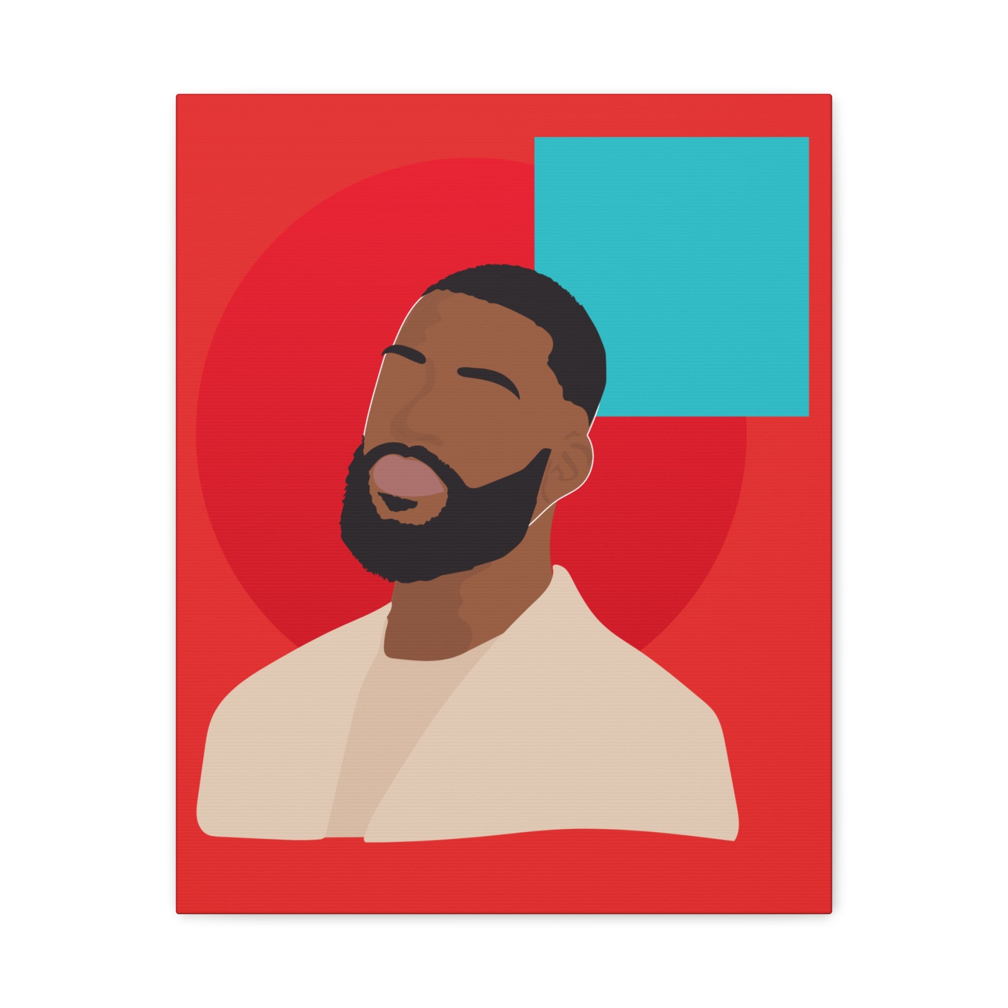 Male Modern Red & Teal — Canvas Art