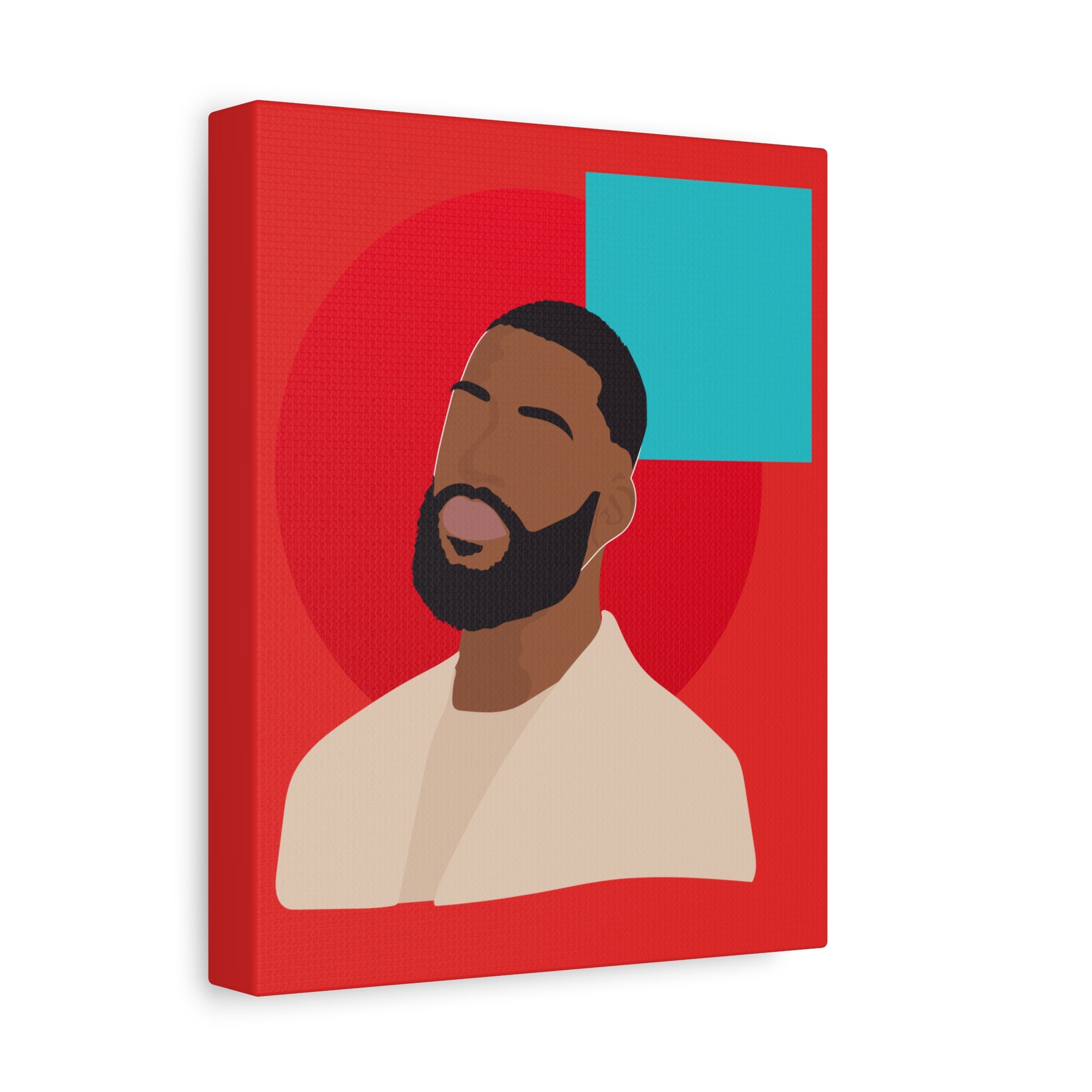 Male Modern Red & Teal — Canvas Art