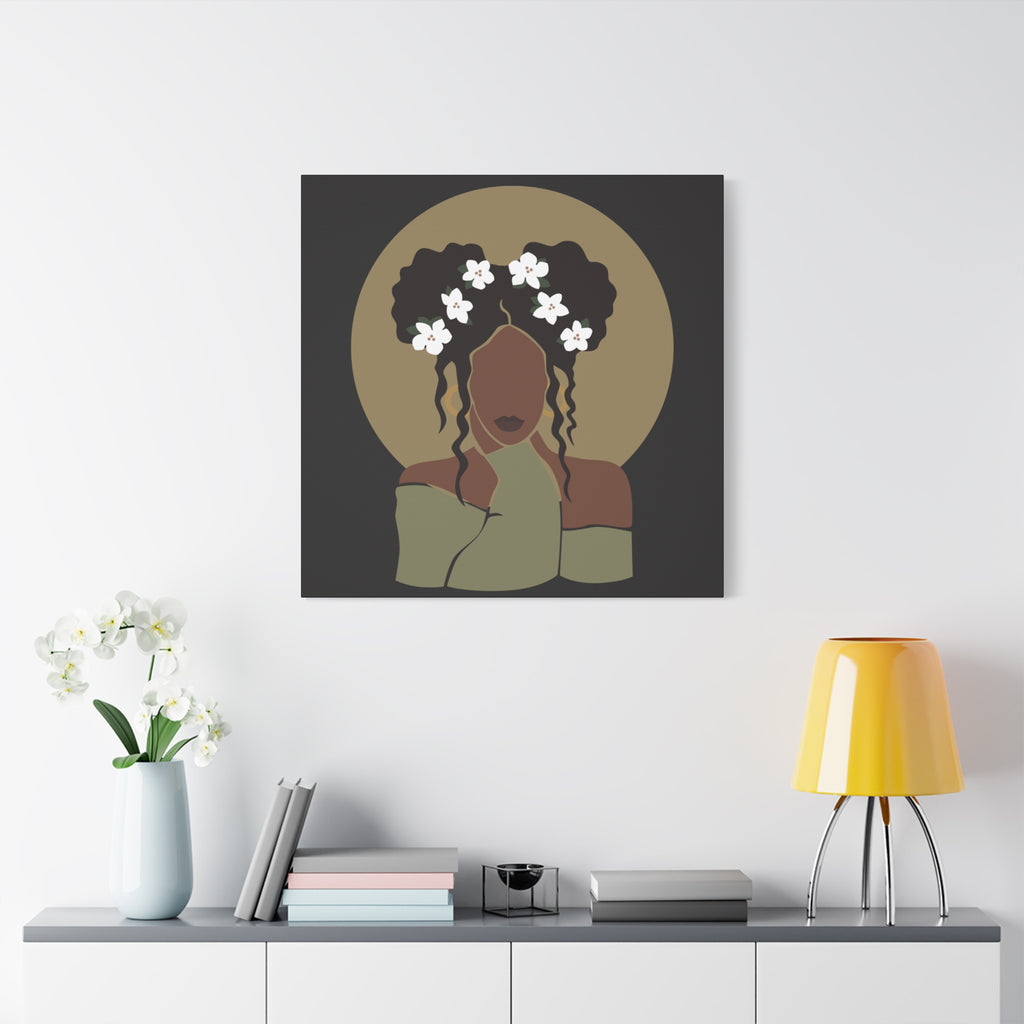 Floral Halo Woman – Canvas Art