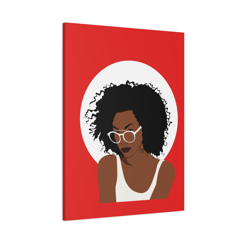 Afro Woman with Glasses — Canvas Art