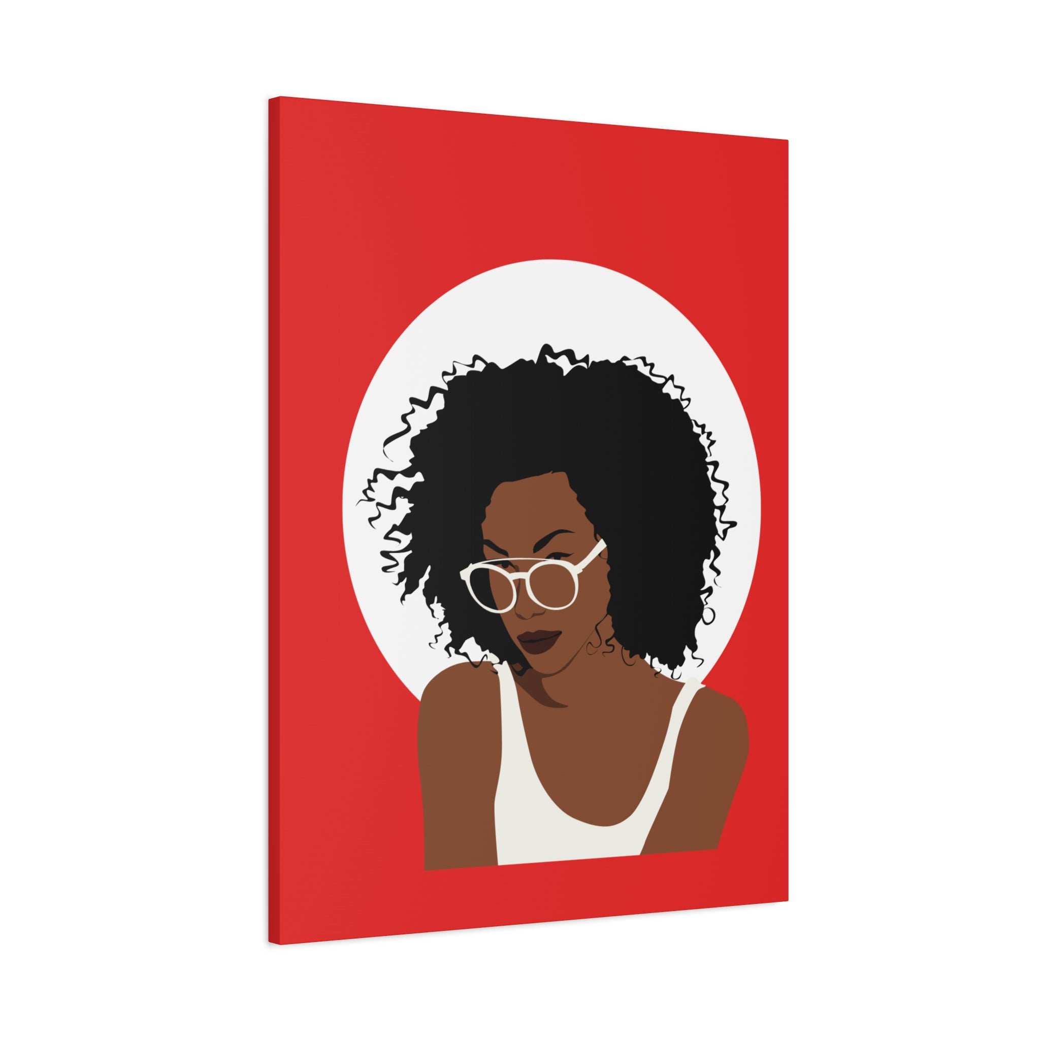 Afro Woman with Glasses — Canvas Art
