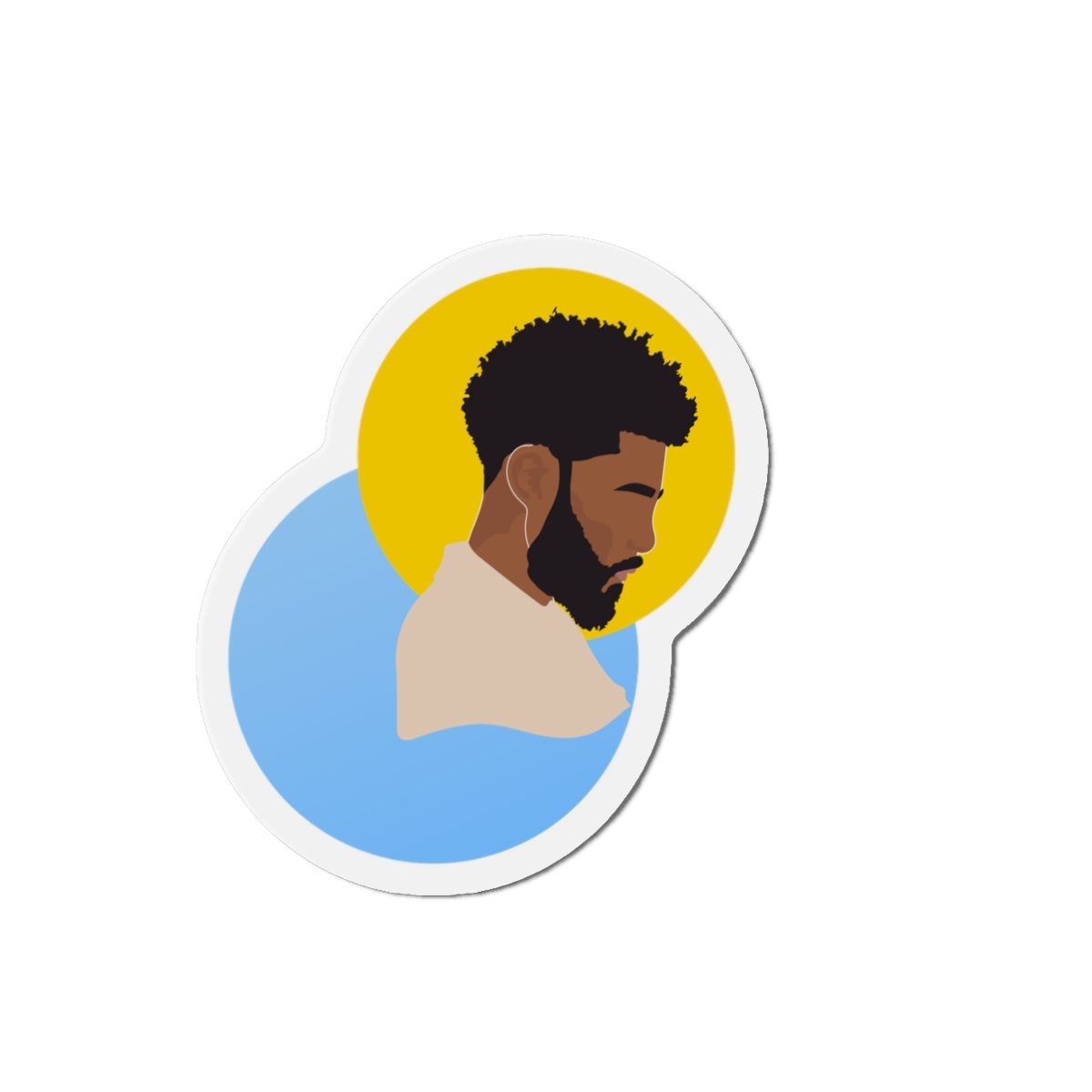 Afro-Textured Hair, Sun Halo Male — Magnet