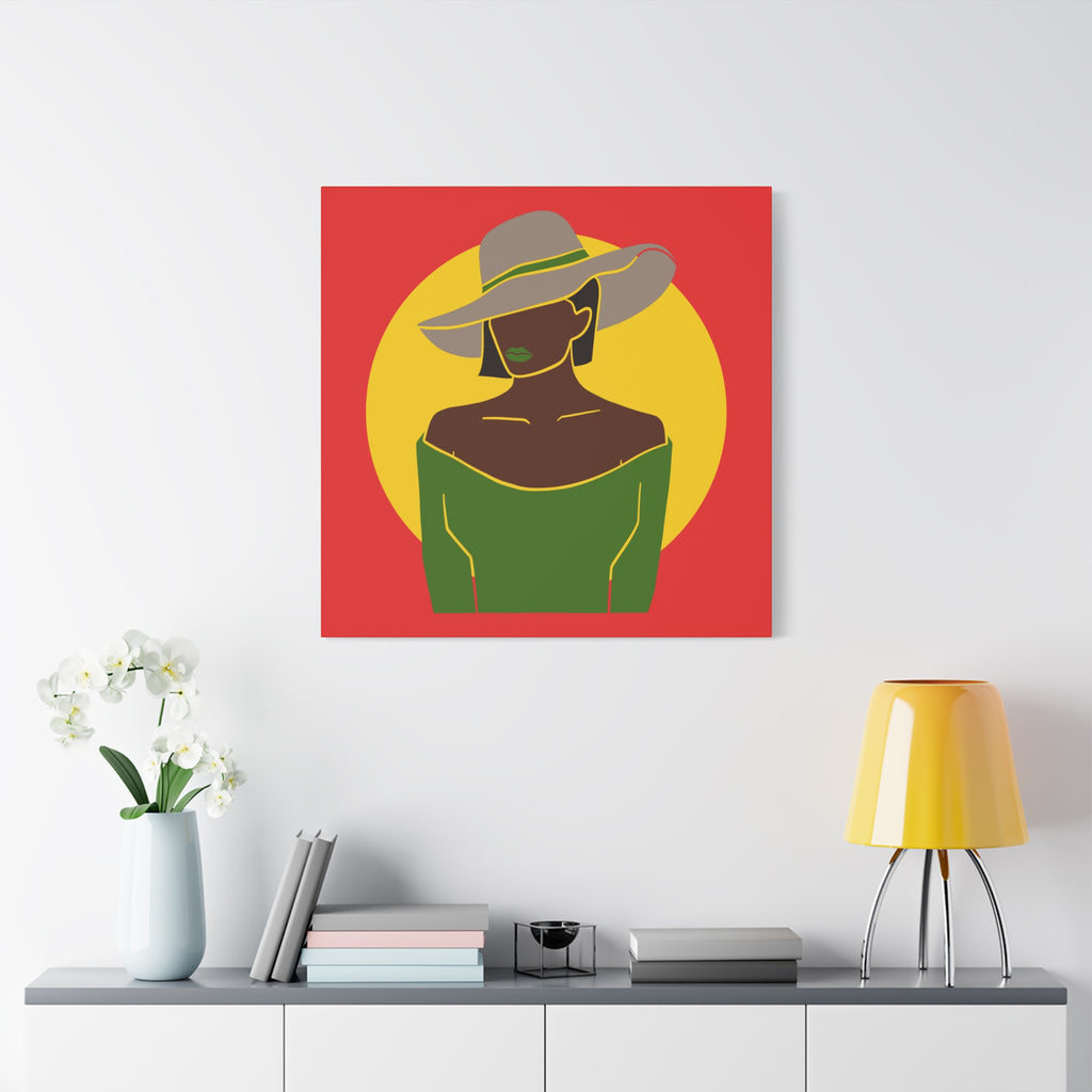 Afro Woman with Hat – Canvas Art