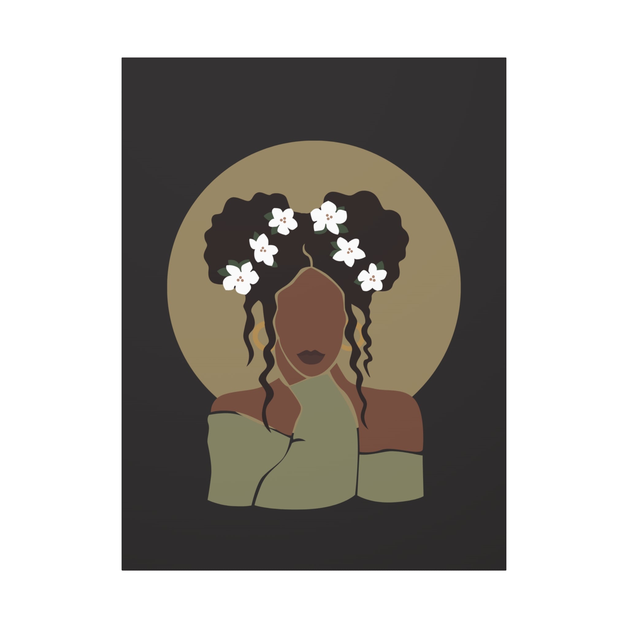 Floral Halo Woman – Canvas Art
