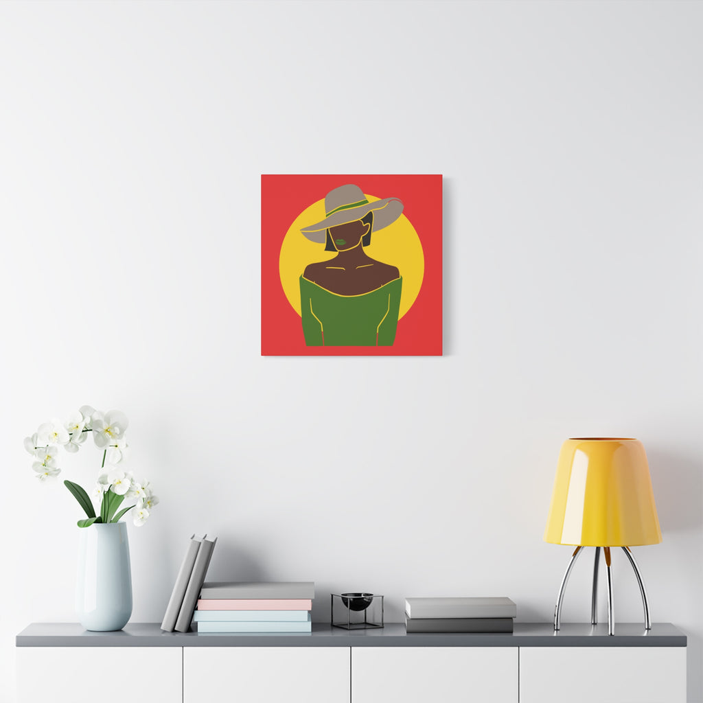 Afro Woman with Hat – Canvas Art