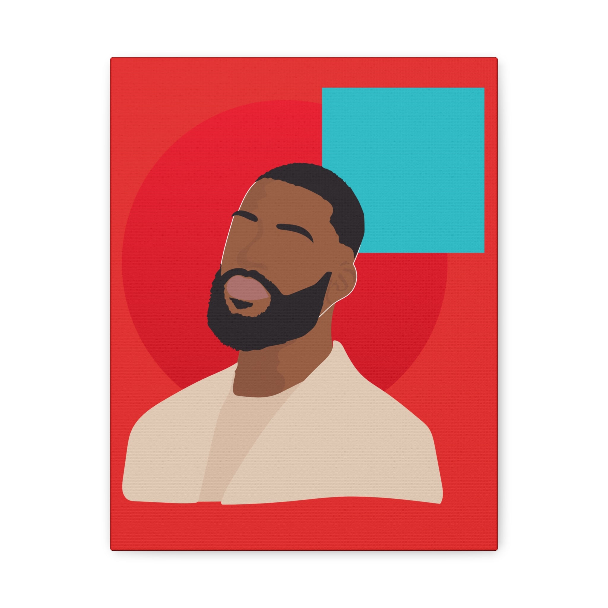 Male Modern Red & Teal — Canvas Art
