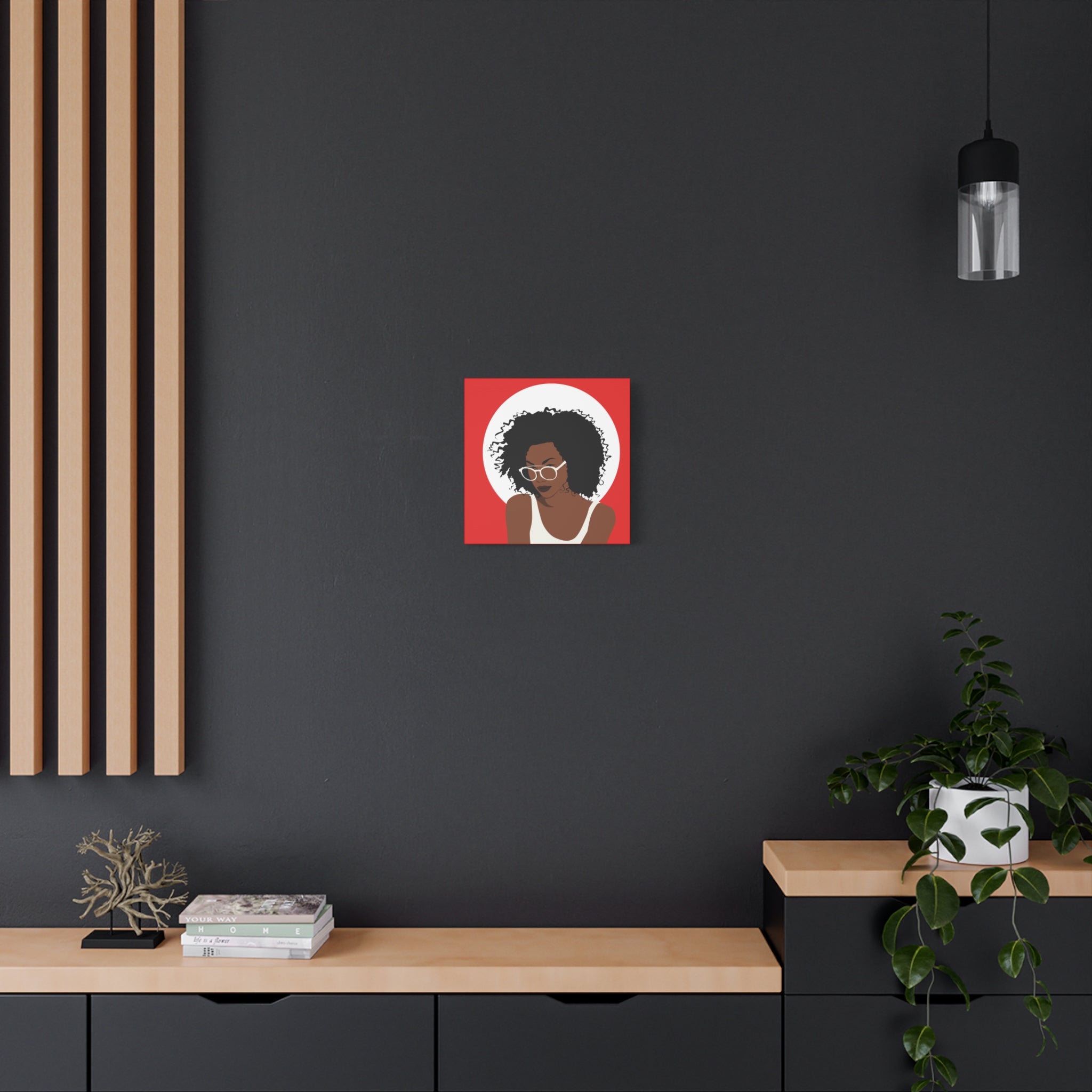 Afro Woman with Glasses — Canvas Art