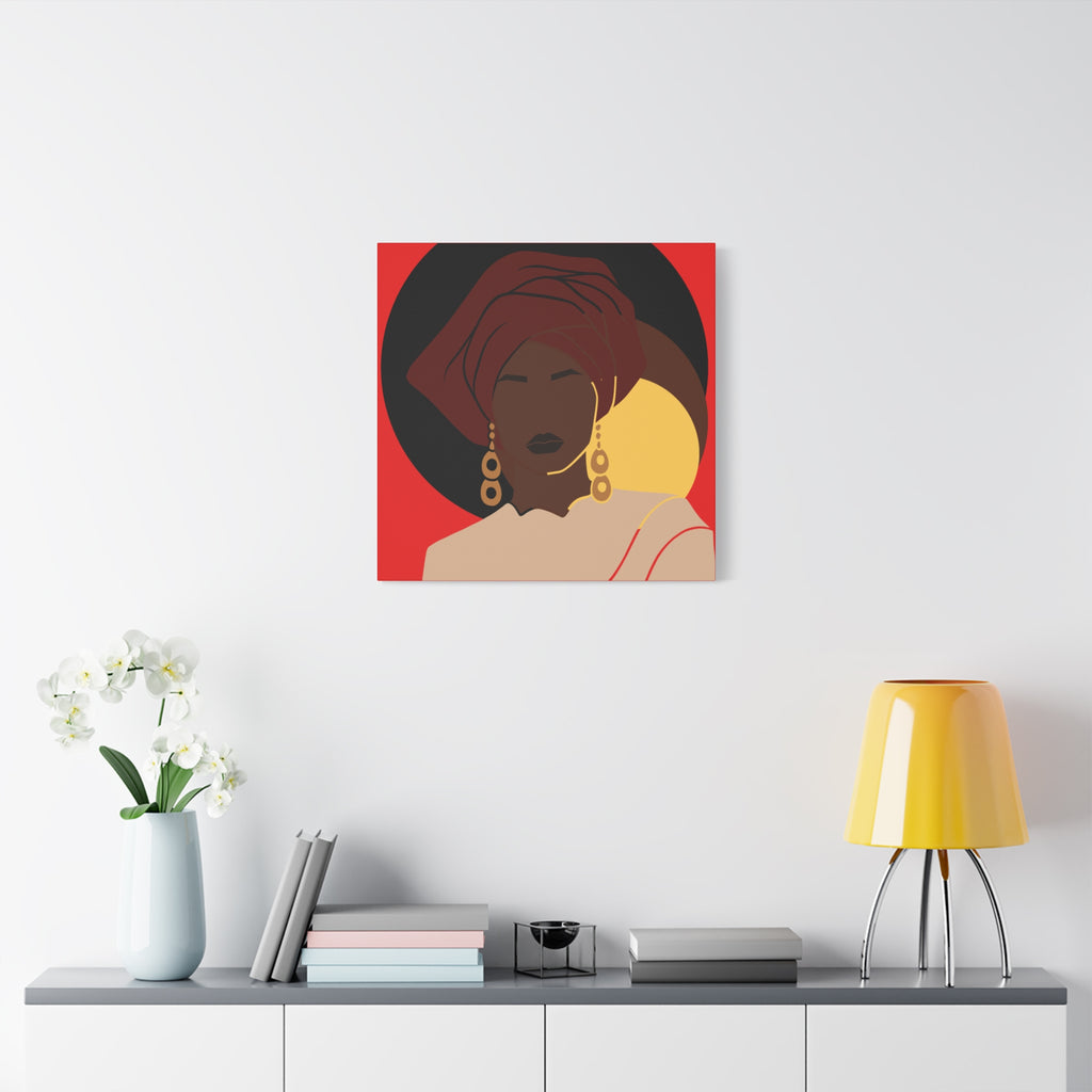 African Woman Black, Brown, and Yellow — Canvas Art