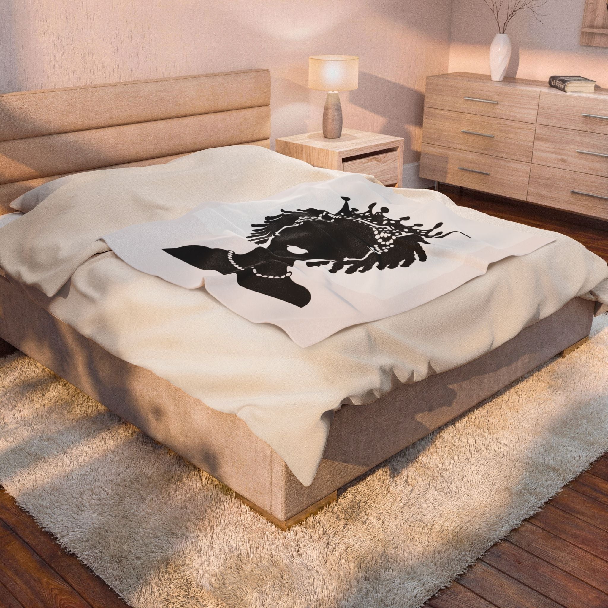 Black Crowned Afro Woman - Blanket