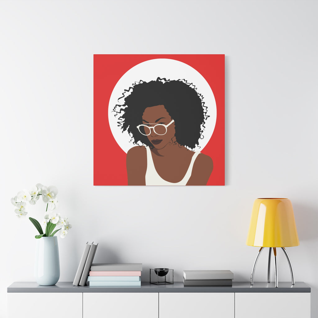 Afro Woman with Glasses — Canvas Art