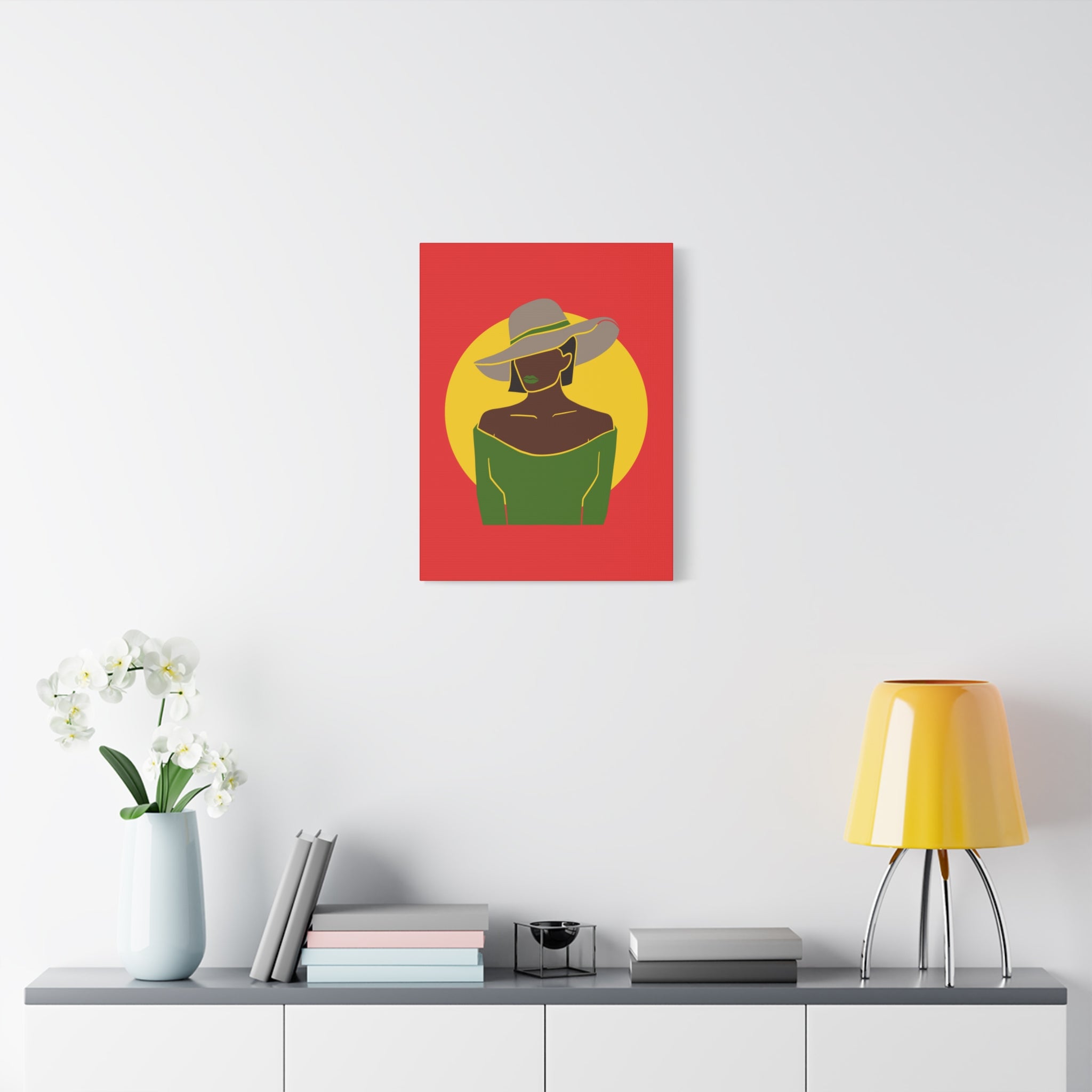 Afro Woman with Hat – Canvas Art