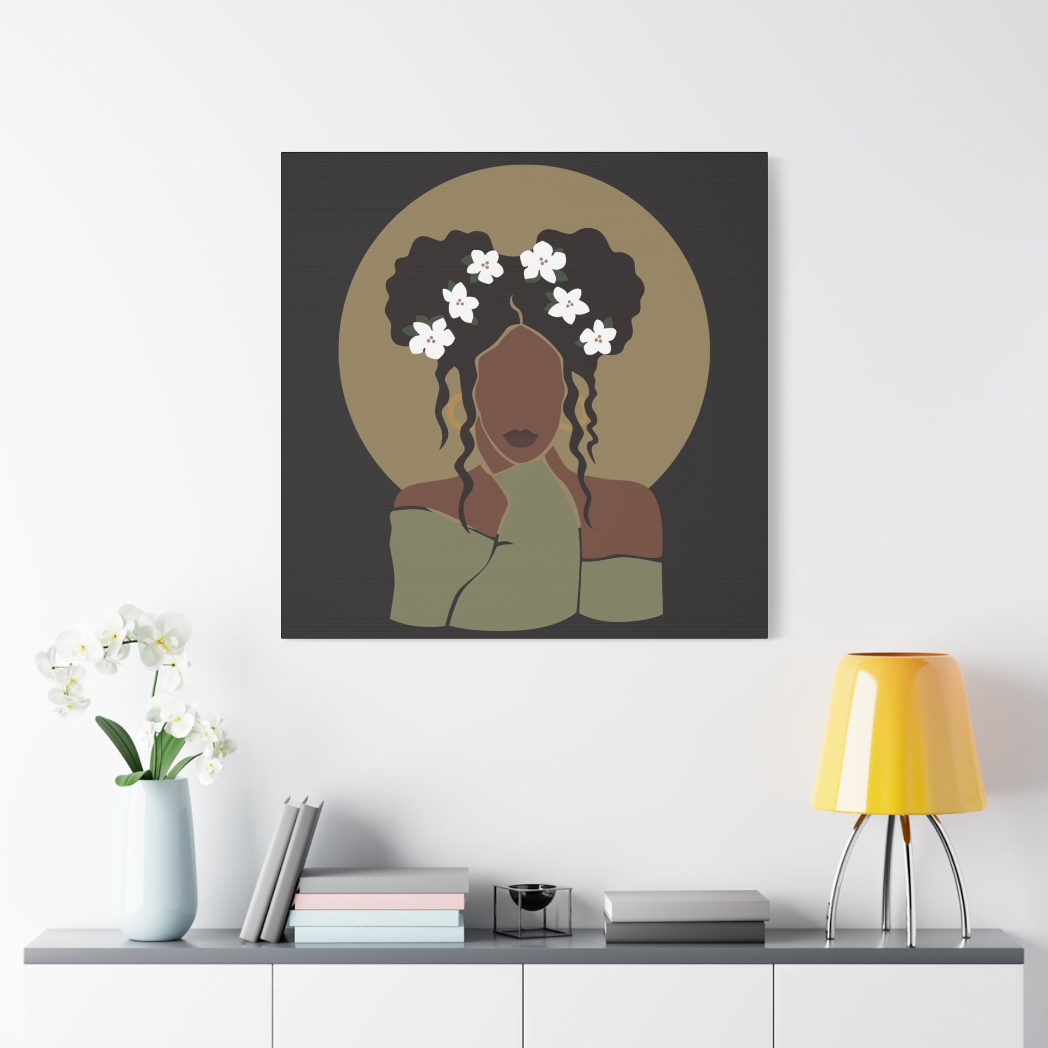 Floral Halo Woman – Canvas Art