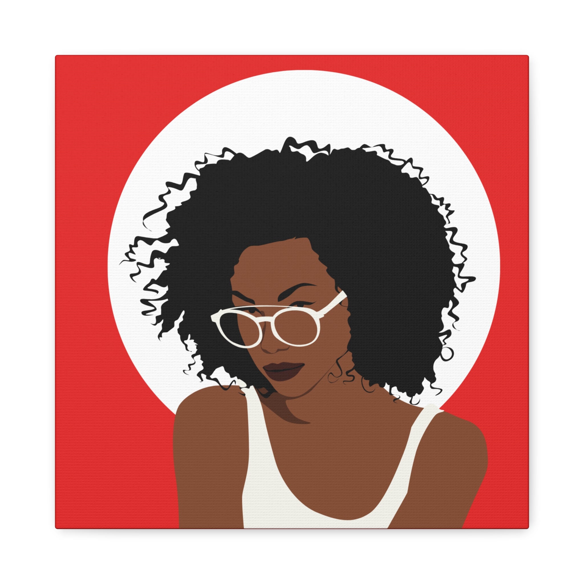 Afro Woman with Glasses — Canvas Art
