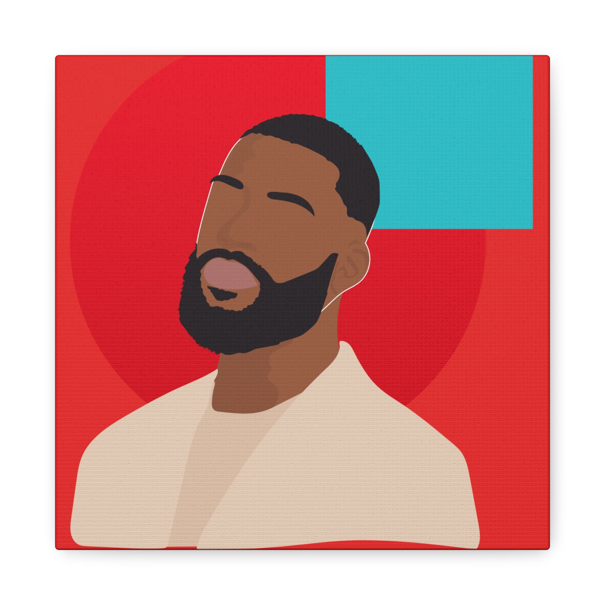 Male Modern Red & Teal — Canvas Art