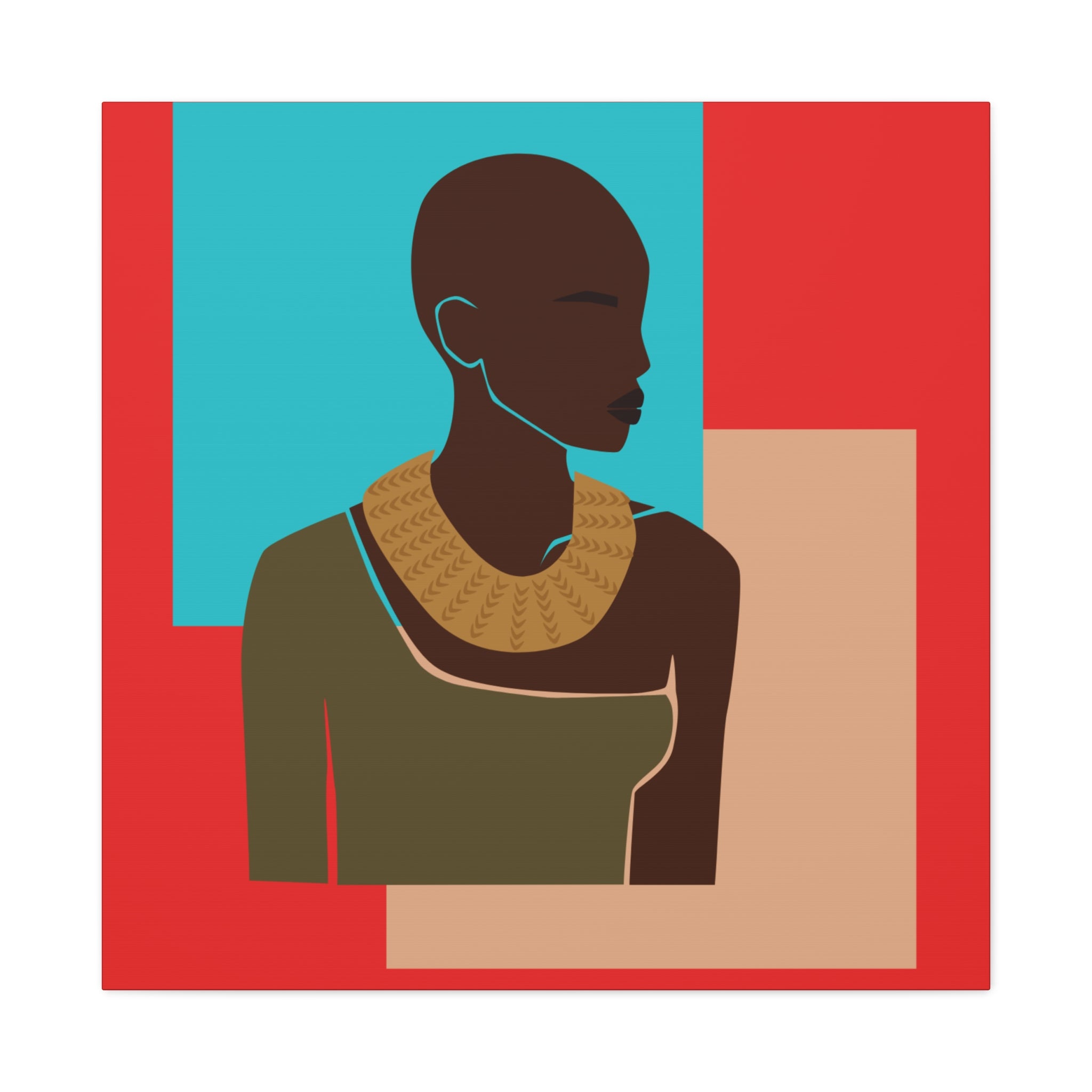Bold Geometric Art of Woman - Canvas Art