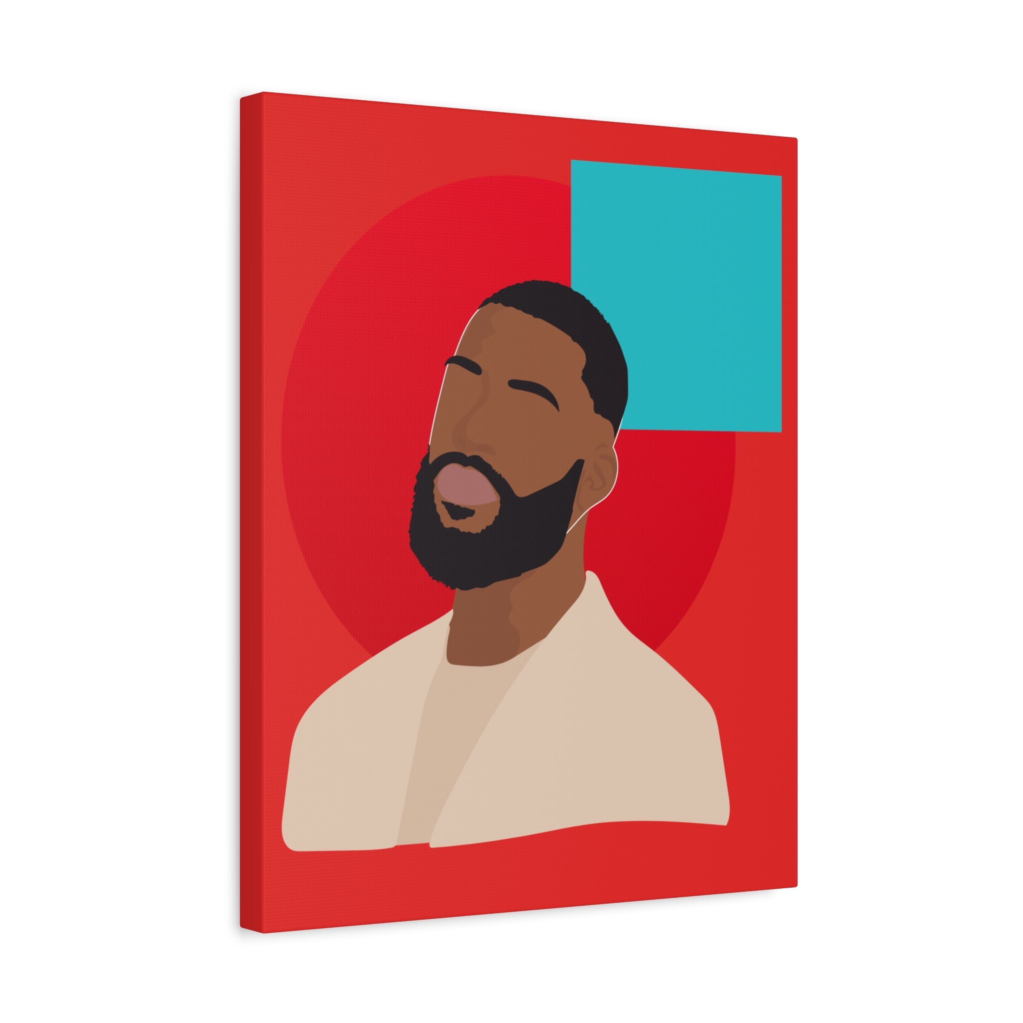 Male Modern Red & Teal — Canvas Art