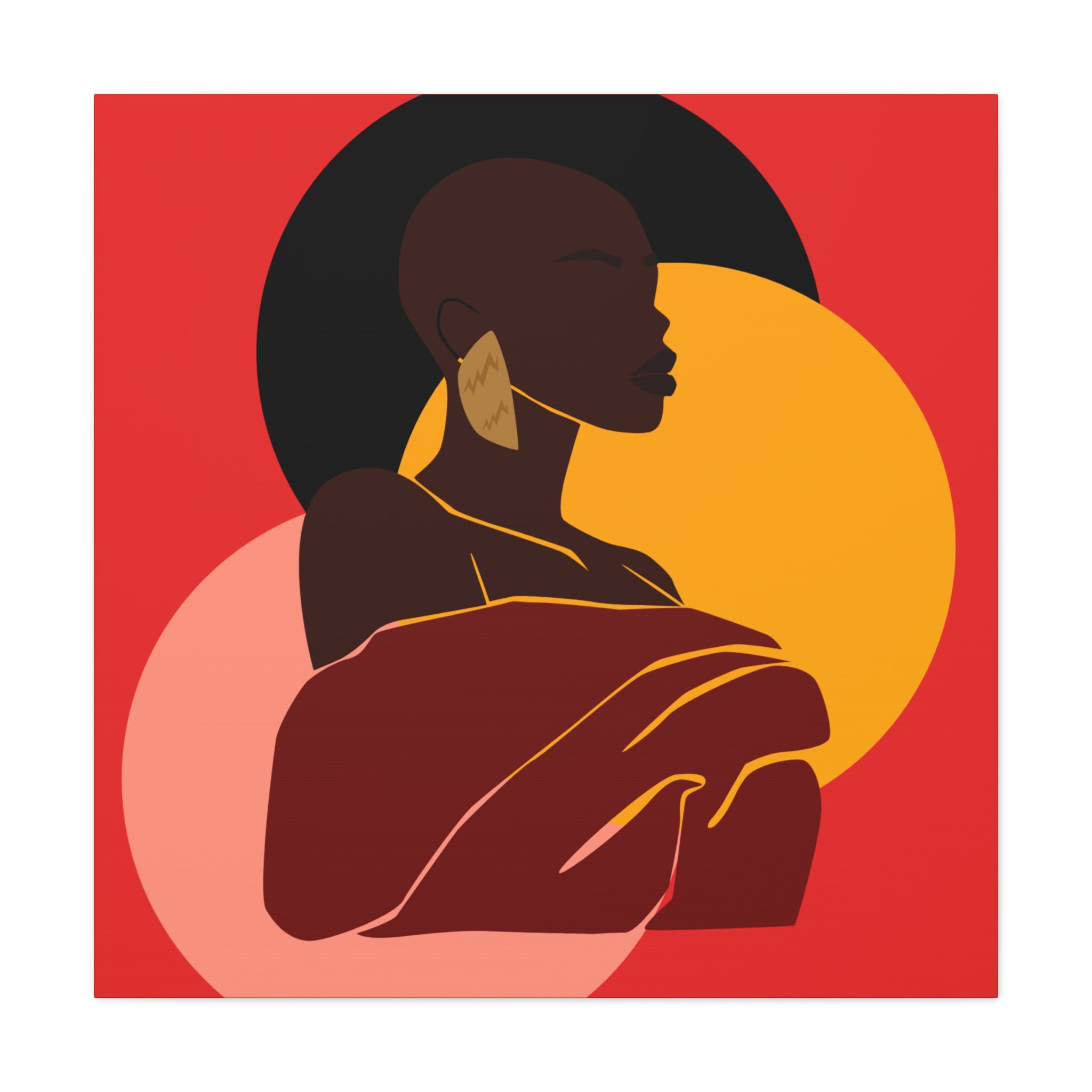 Bold Woman with Circles  –Canvas Art