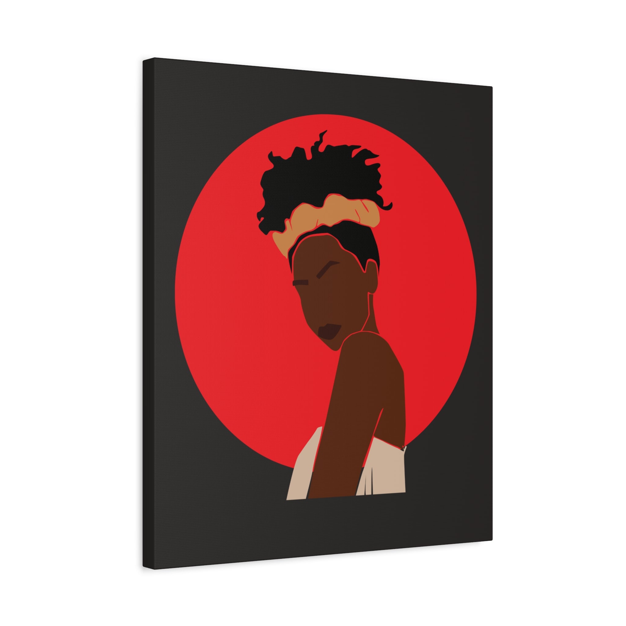 Woman Silhouette with Red Sun — Canvas Art