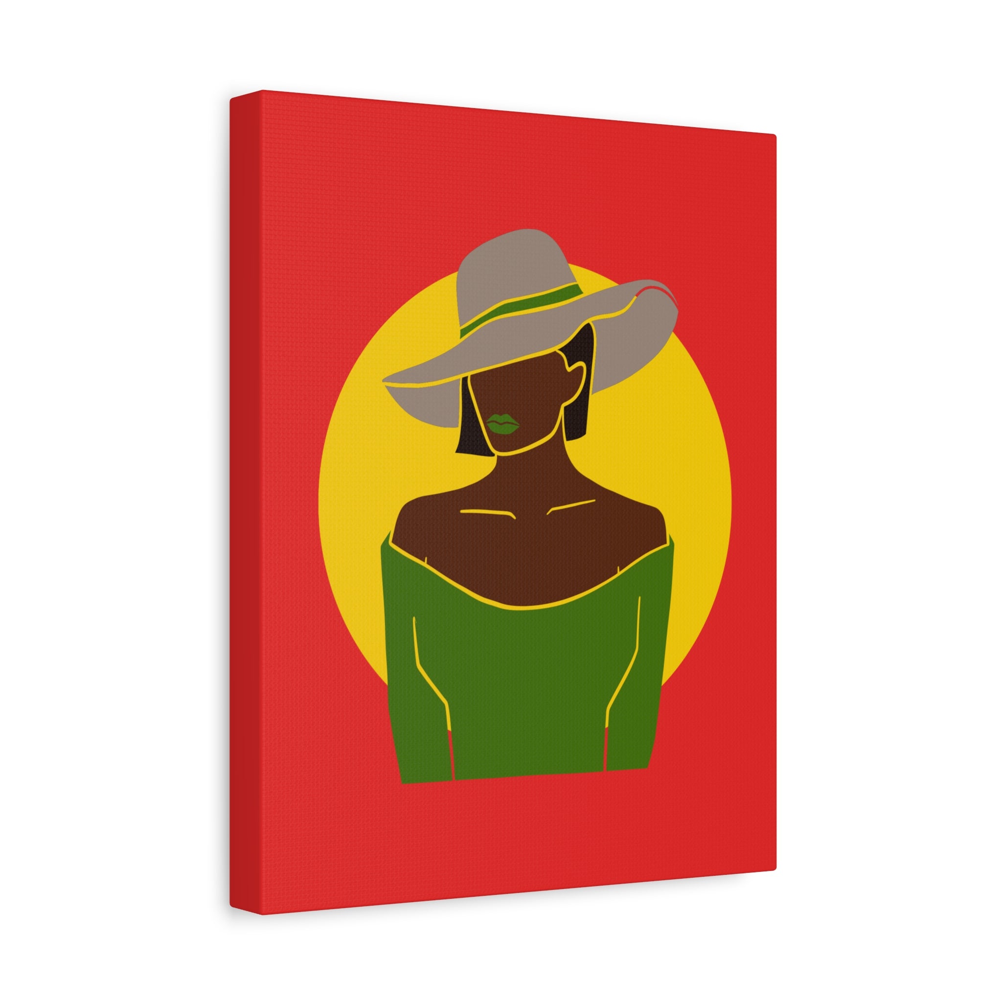Afro Woman with Hat – Canvas Art