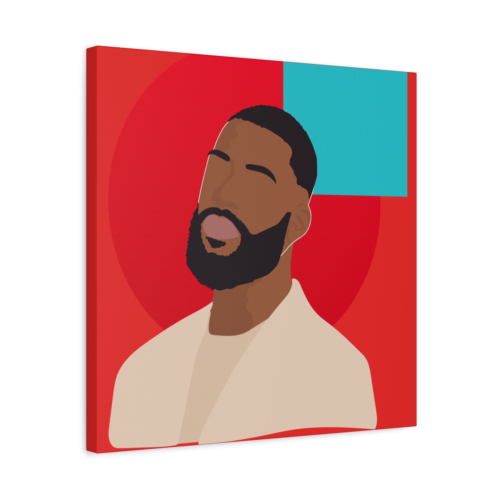 Male Modern Red & Teal — Canvas Art