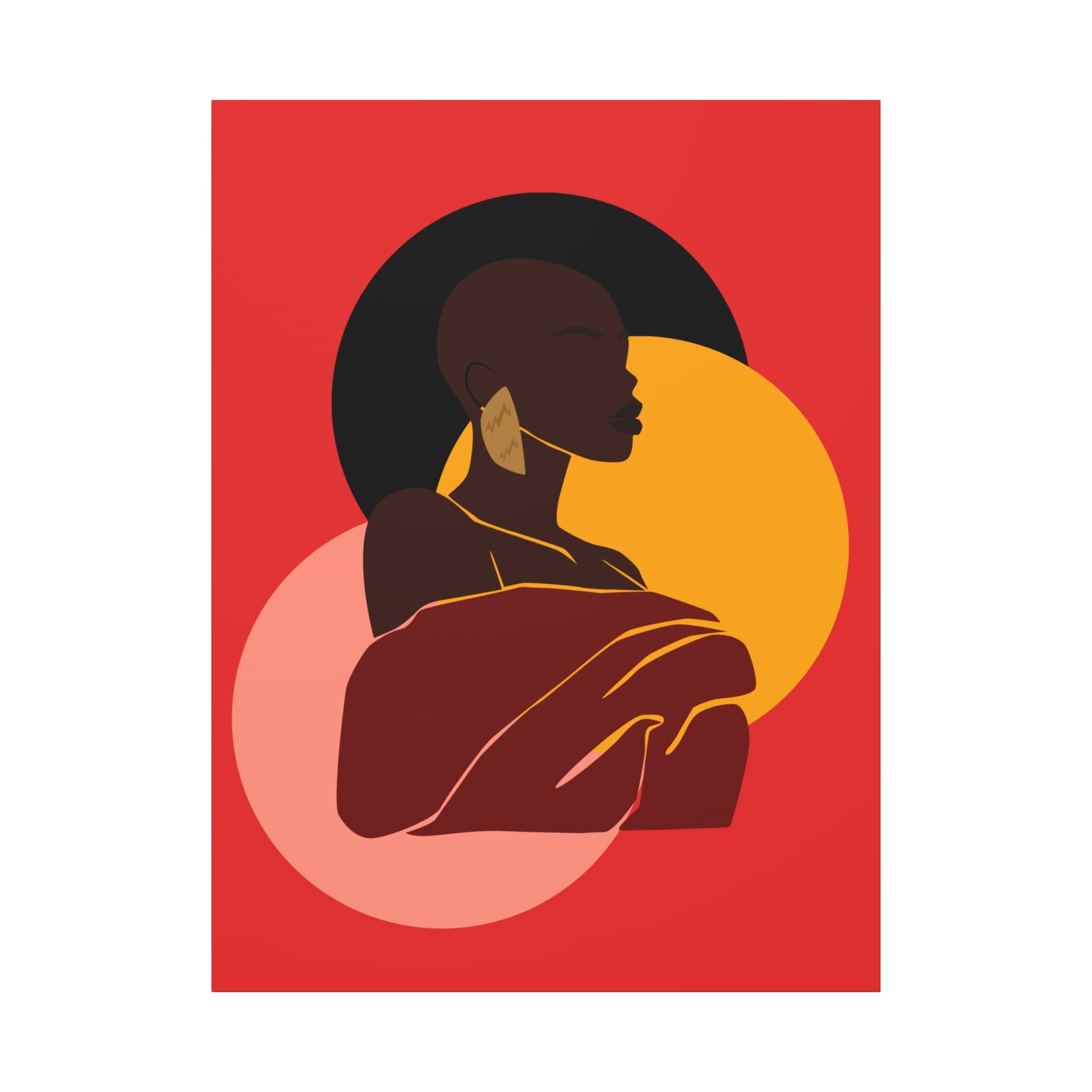 Bold Woman with Circles  –Canvas Art