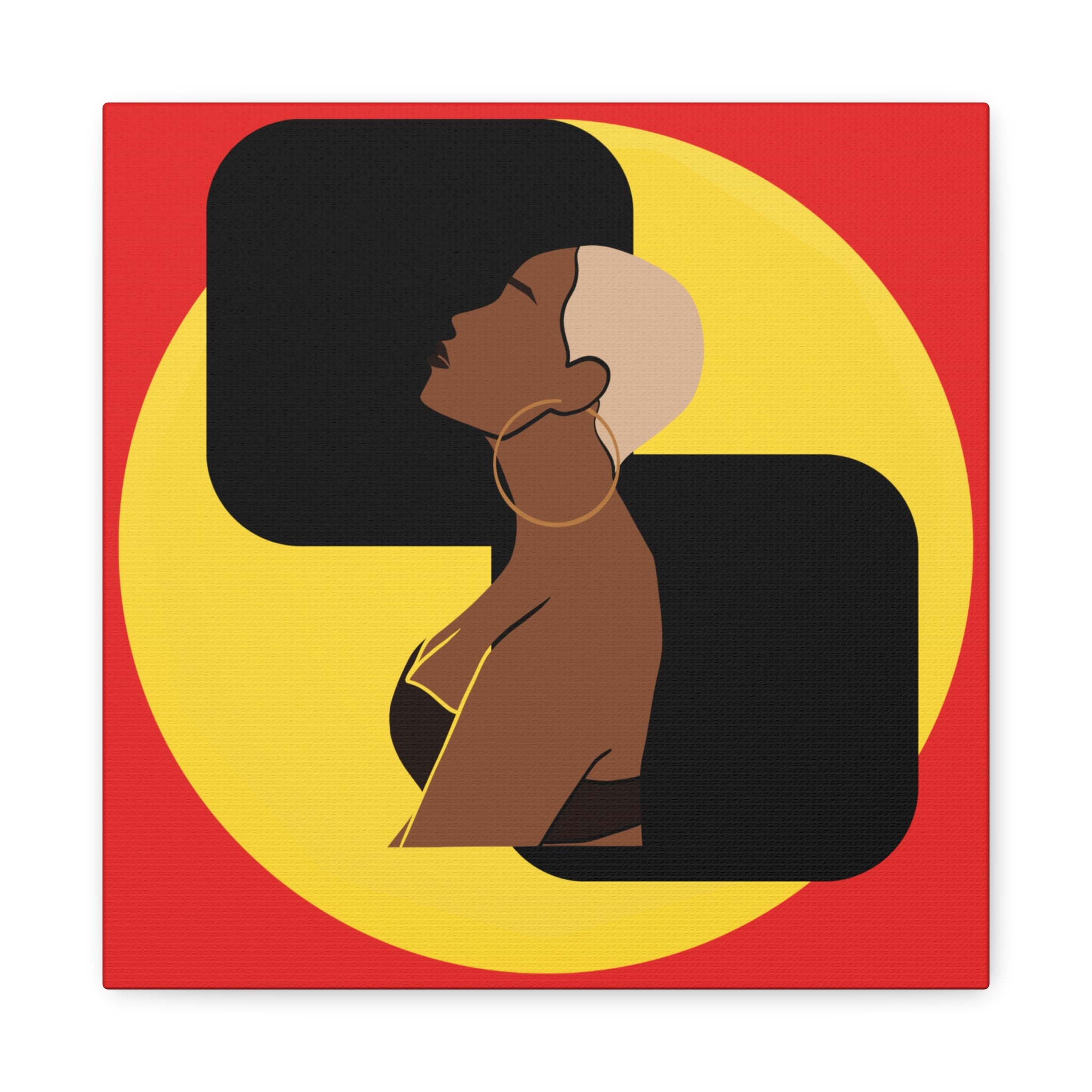 Bold Yellow and Black Woman – Canvas Art
